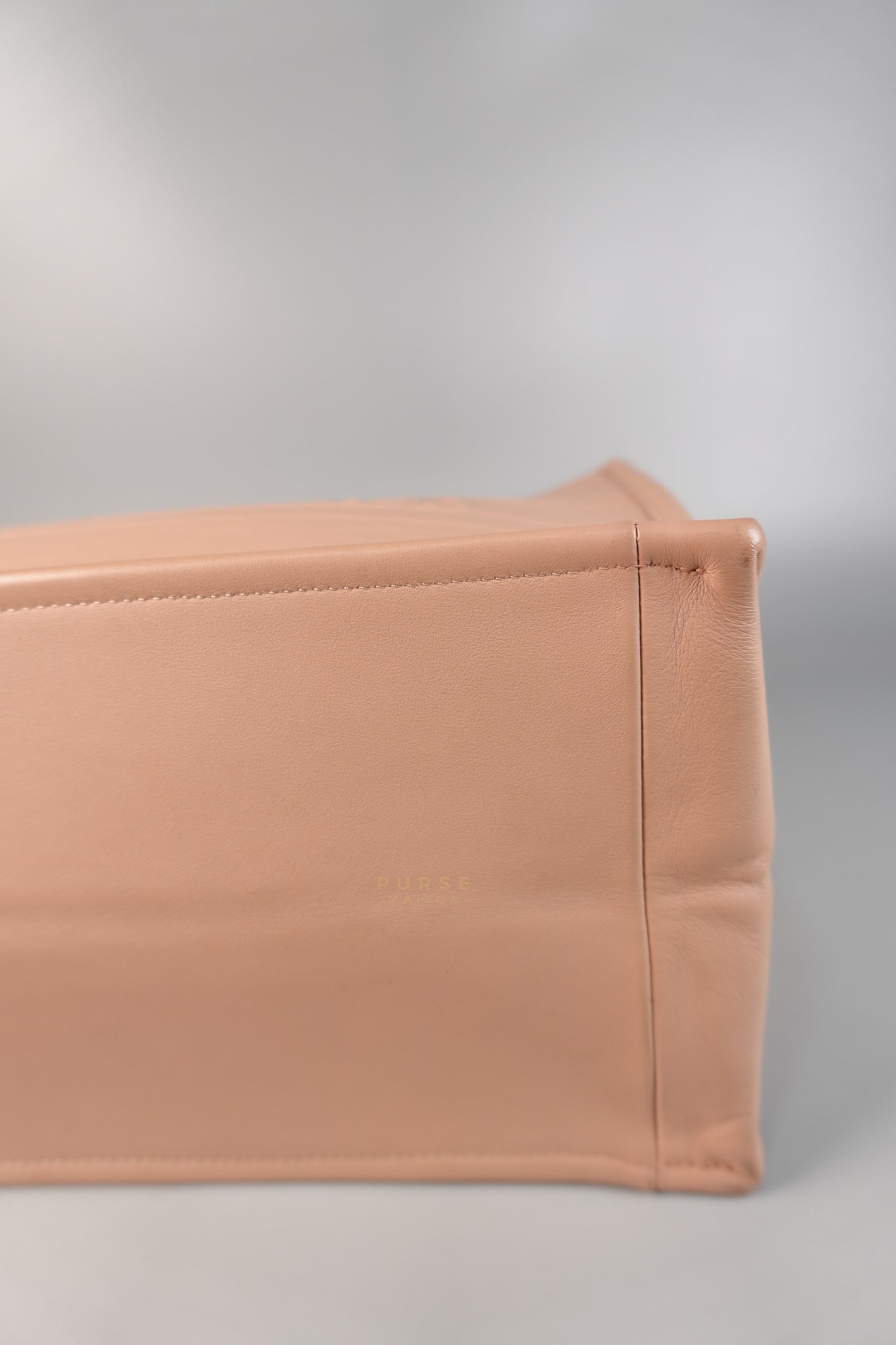 Leather Book Tote Embossed Calfskin Leather in Rose | Purse Maison Luxury Bags Shop