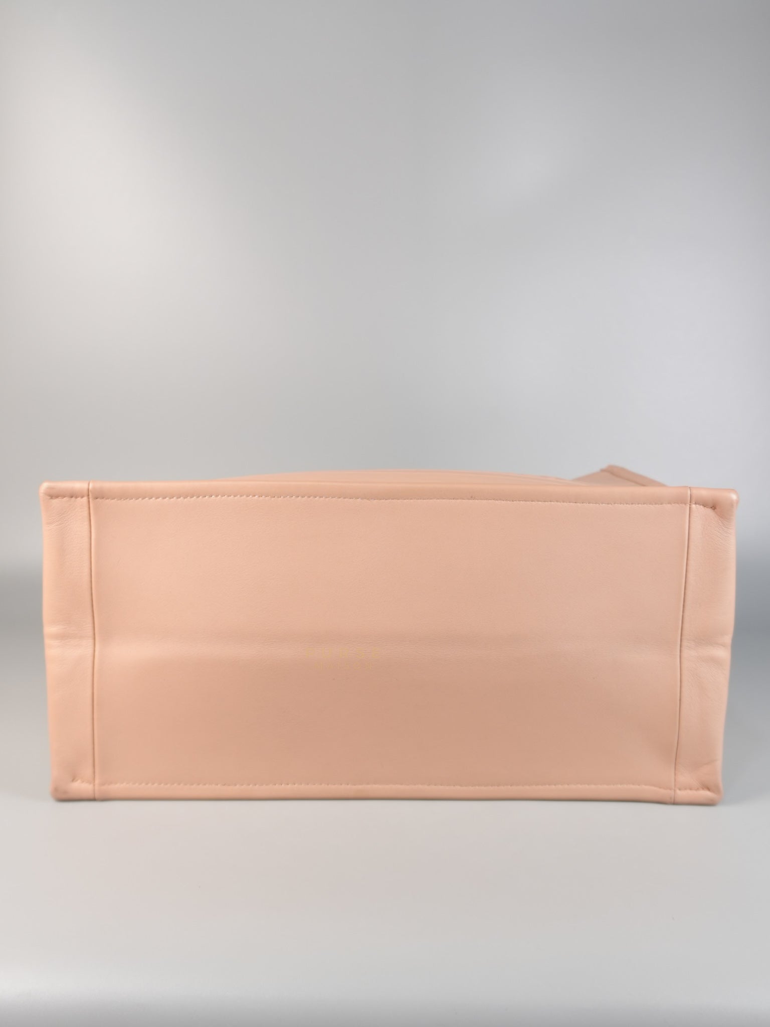 Leather Book Tote Embossed Calfskin Leather in Rose | Purse Maison Luxury Bags Shop