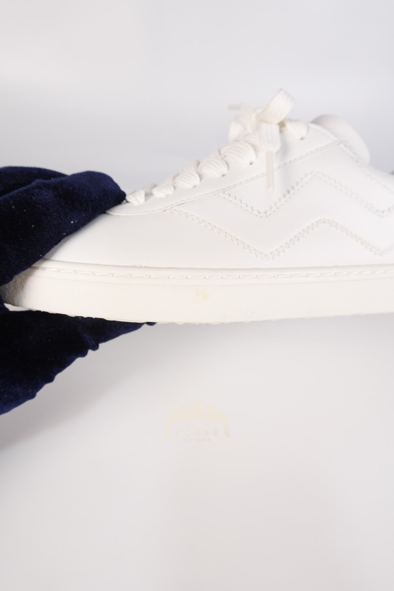 Leather White Sneakers 36.5 EU(23.3 cm) | Purse Maison Luxury Bags Shop