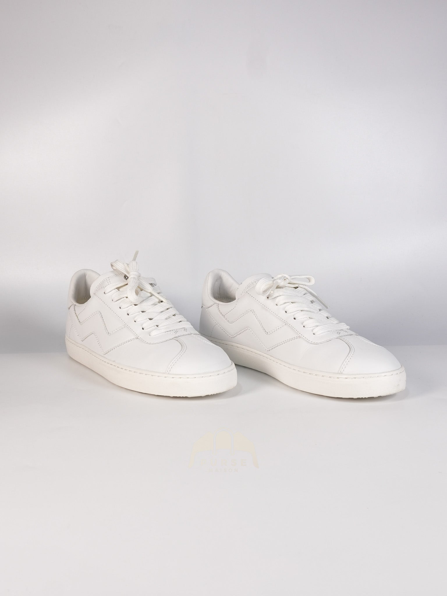 Leather White Sneakers 36.5 EU(23.3 cm) | Purse Maison Luxury Bags Shop
