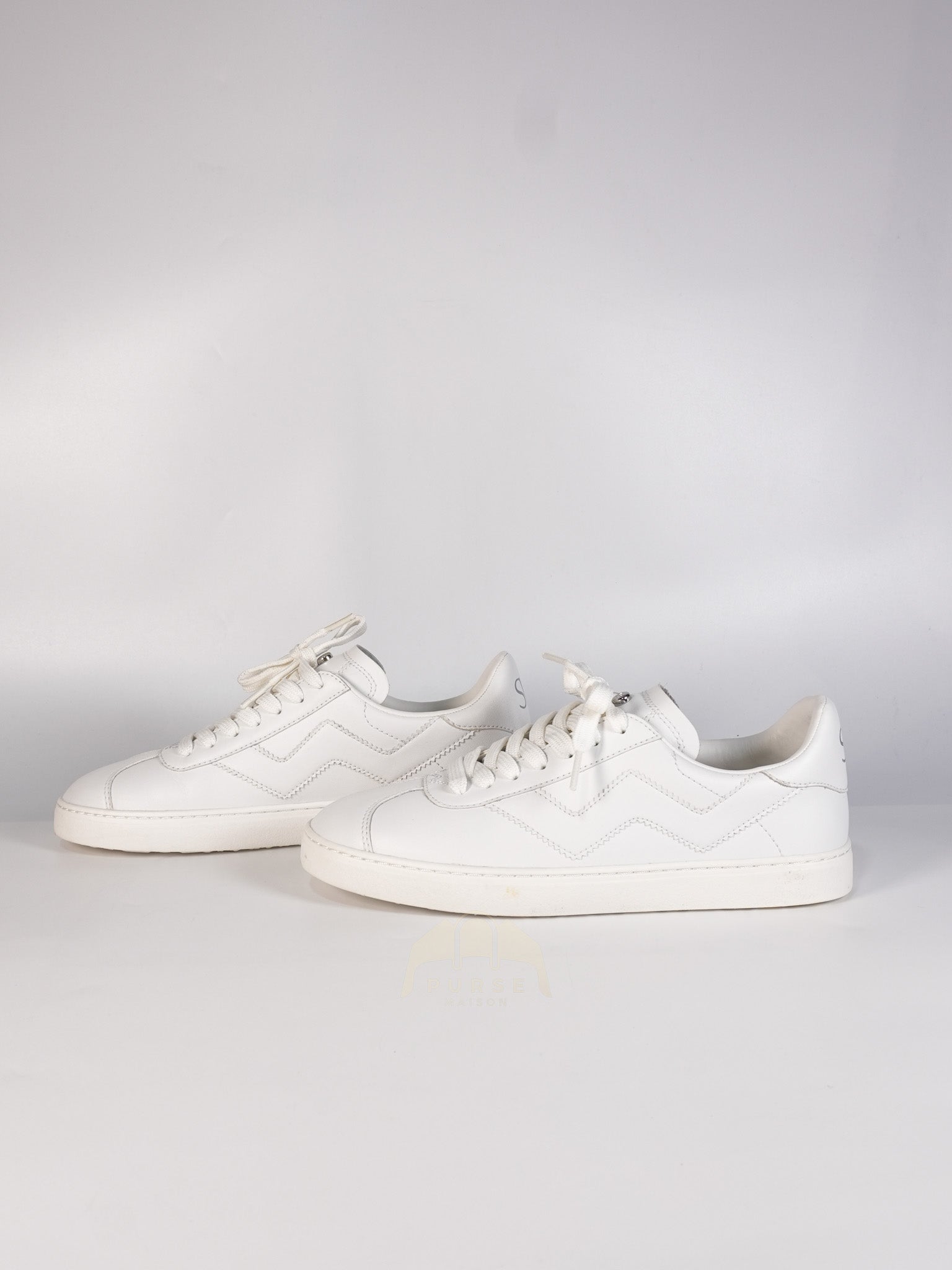 Leather White Sneakers 36.5 EU(23.3 cm) | Purse Maison Luxury Bags Shop