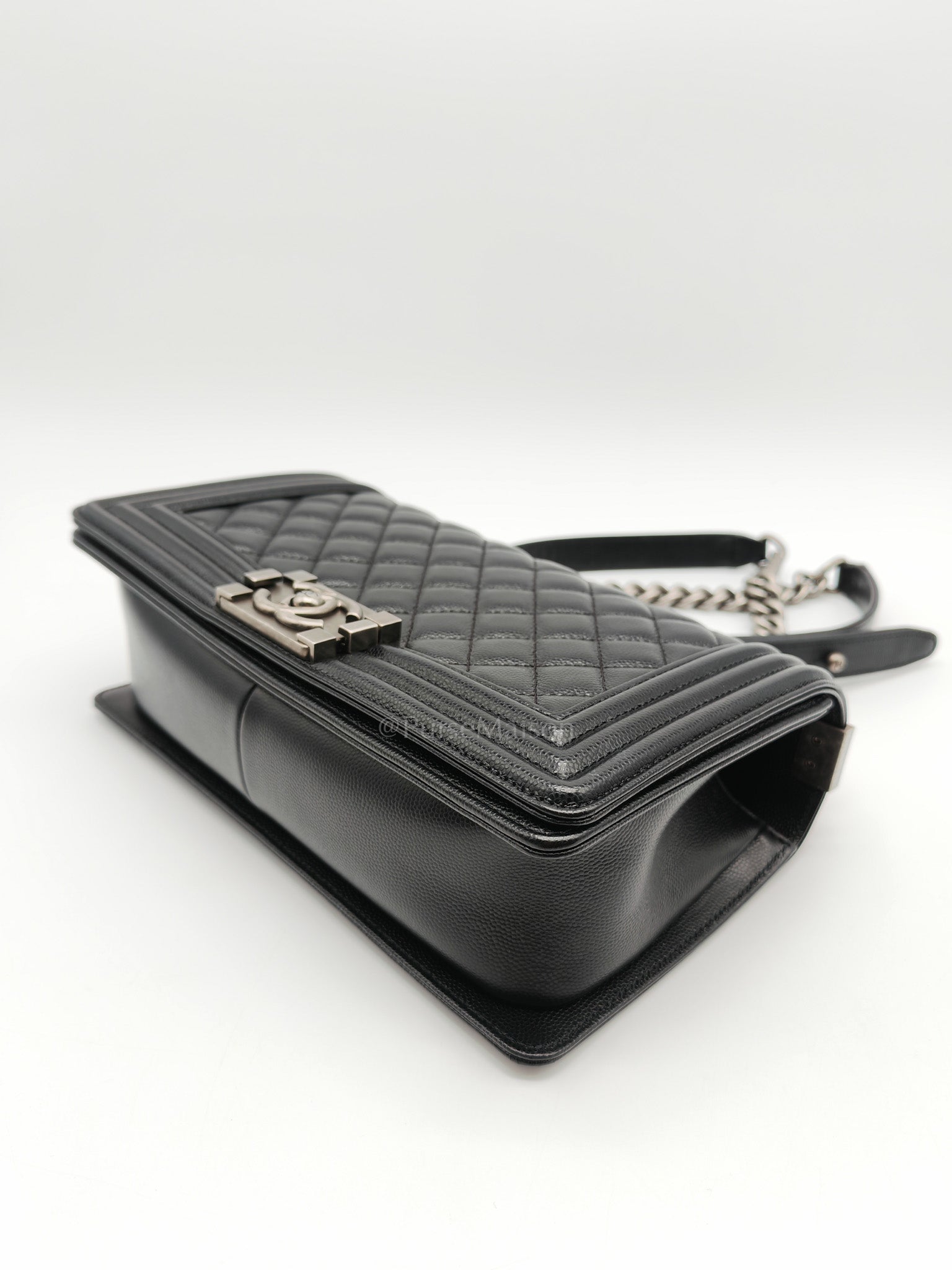 Le Boy Old Medium in Black Caviar Leather & Ruthenium Hardware (Series 28)