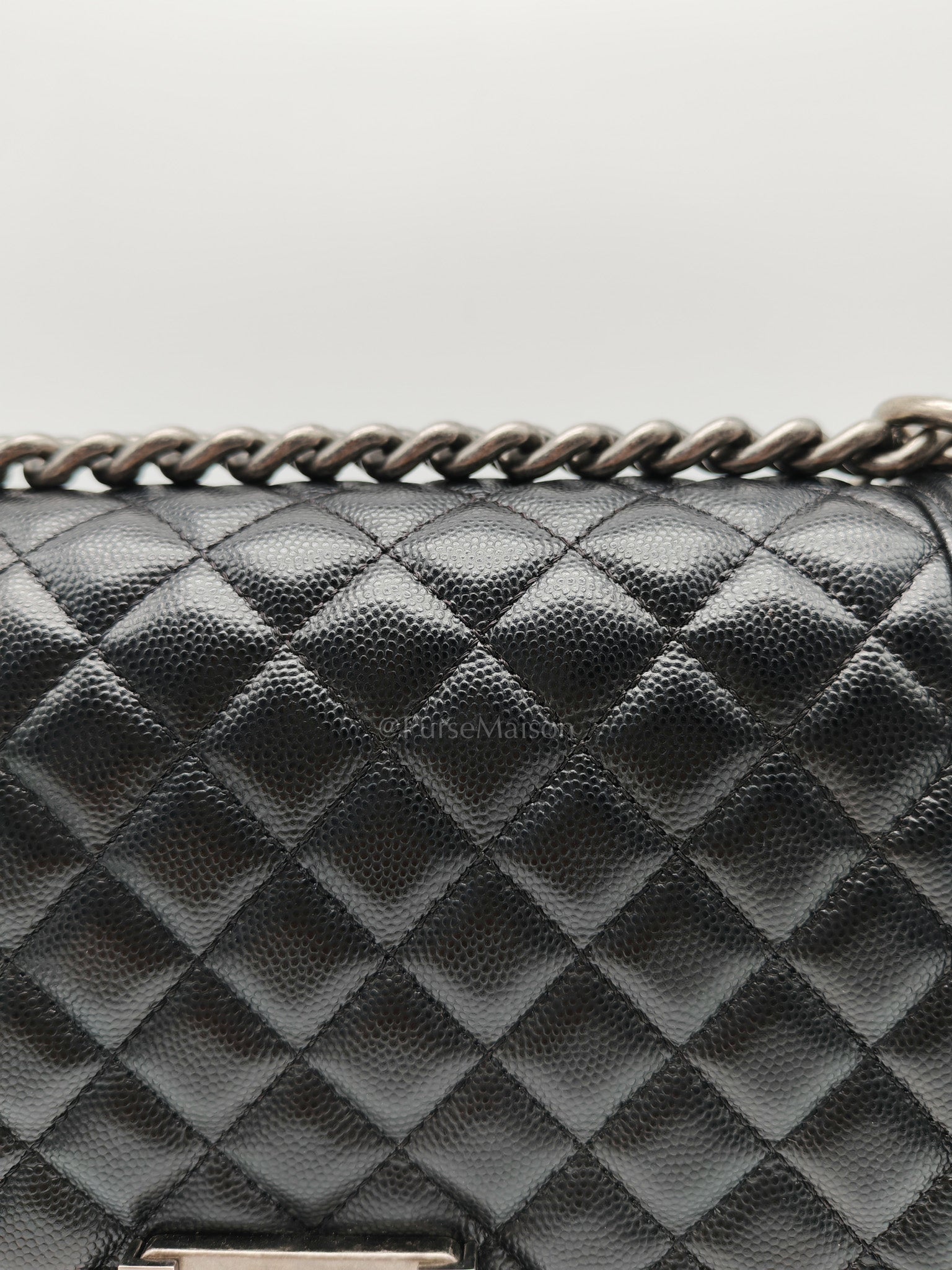 Le Boy Old Medium in Black Caviar Leather & Ruthenium Hardware (Series 28)