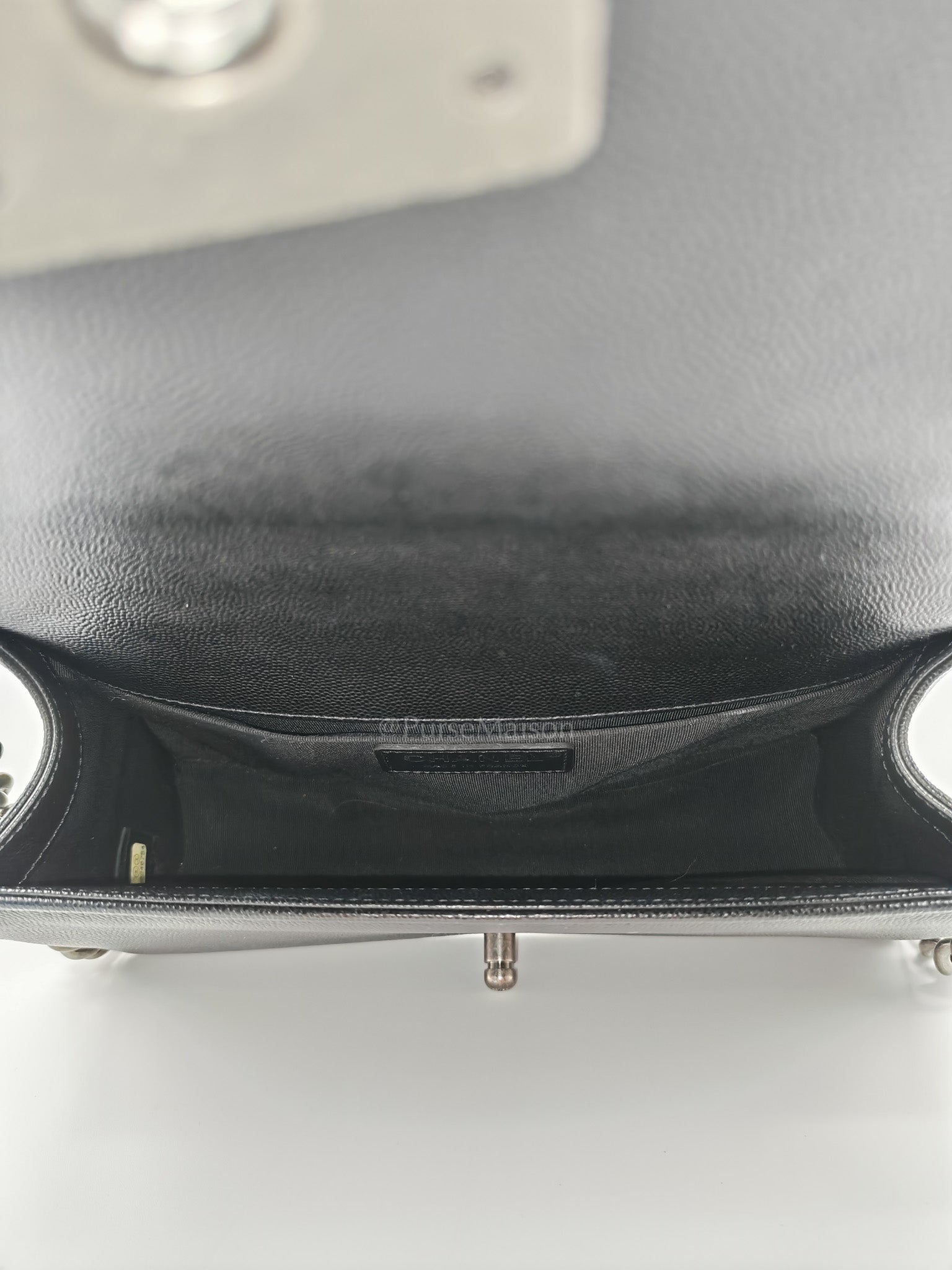 Le Boy Old Medium in Black Caviar Leather & Ruthenium Hardware (Series 28)