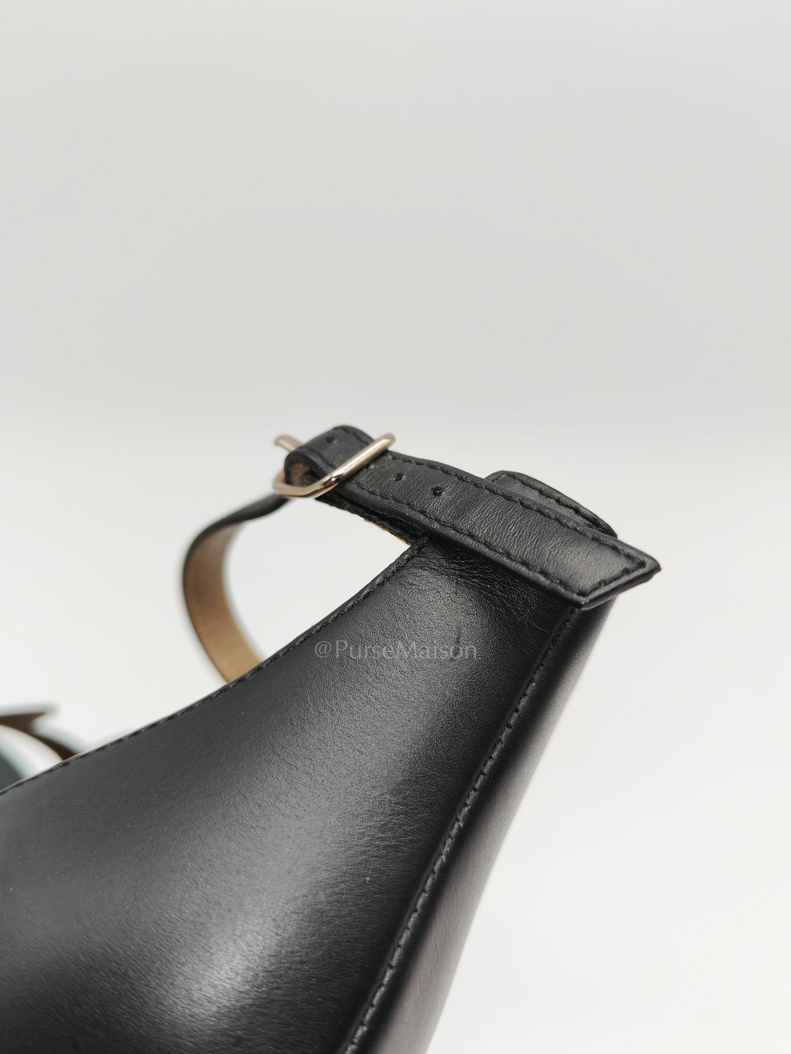 Legend in Black Swift Leather Sandals Size 37EU (24cm) | Purse Maison Luxury Bags Shop