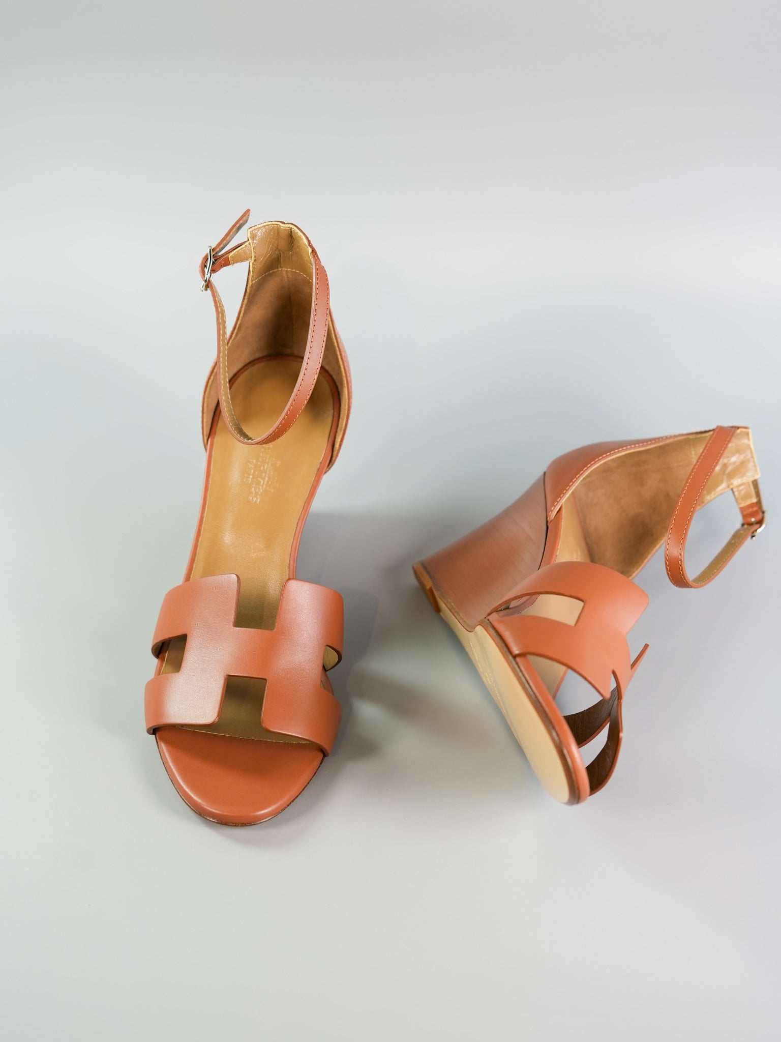 Legend Wedge Ankle Strap Sandals Size 40 EU (26cm) | Purse Maison Luxury Bags Shop