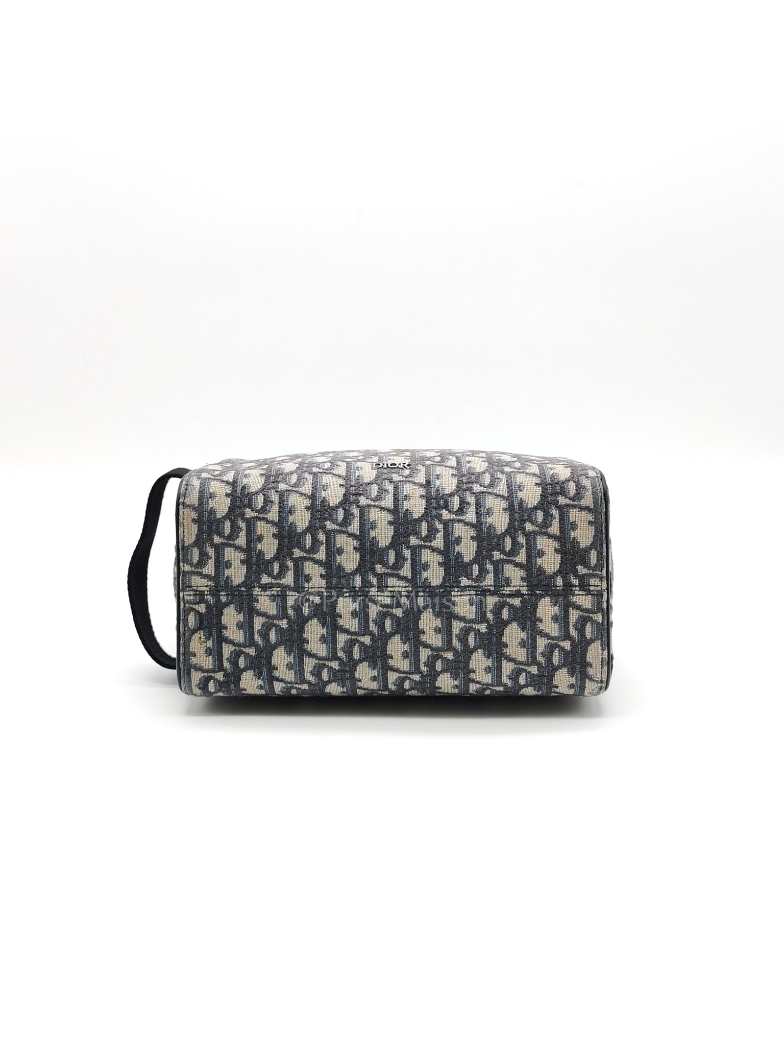 Lingot 22 Toiletry Pouch in Blue Oblique Jacquard Canvas