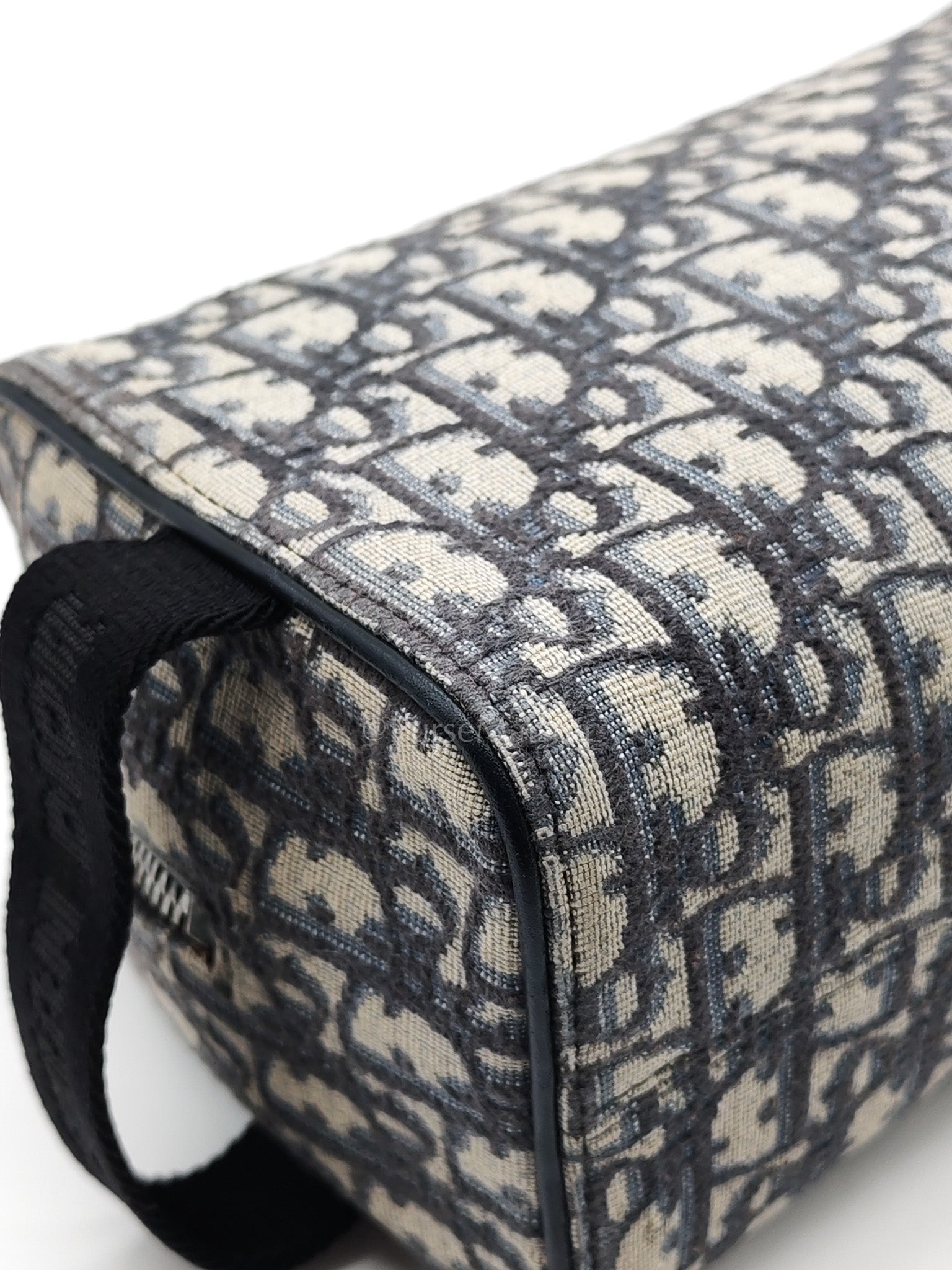 Lingot 22 Toiletry Pouch in Blue Oblique Jacquard Canvas
