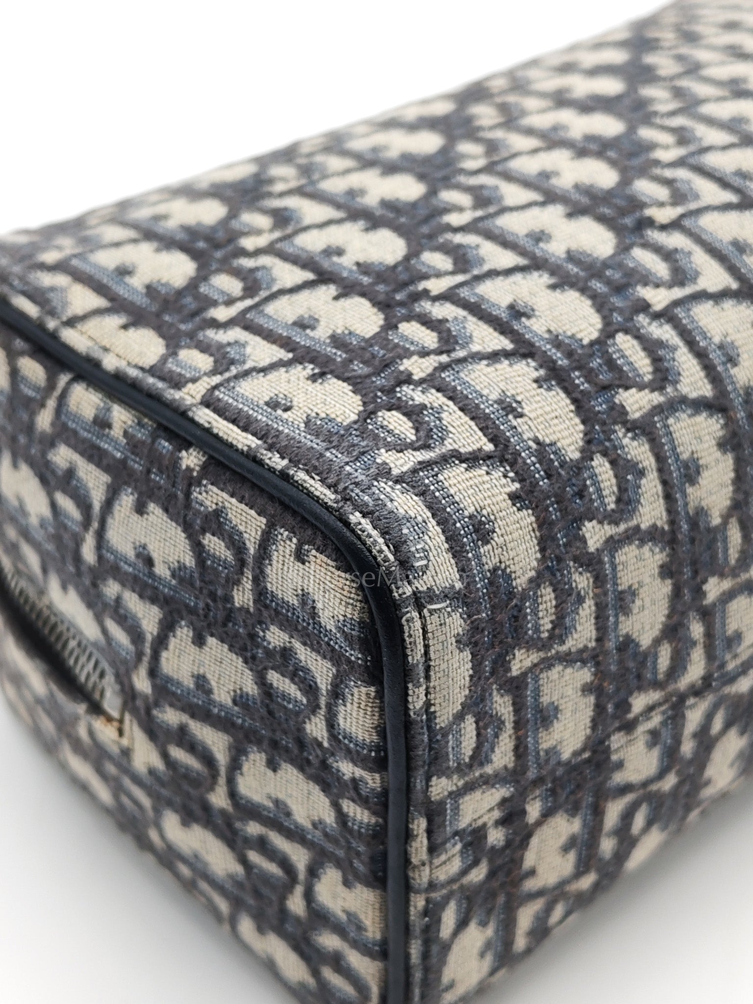 Lingot 22 Toiletry Pouch in Blue Oblique Jacquard Canvas