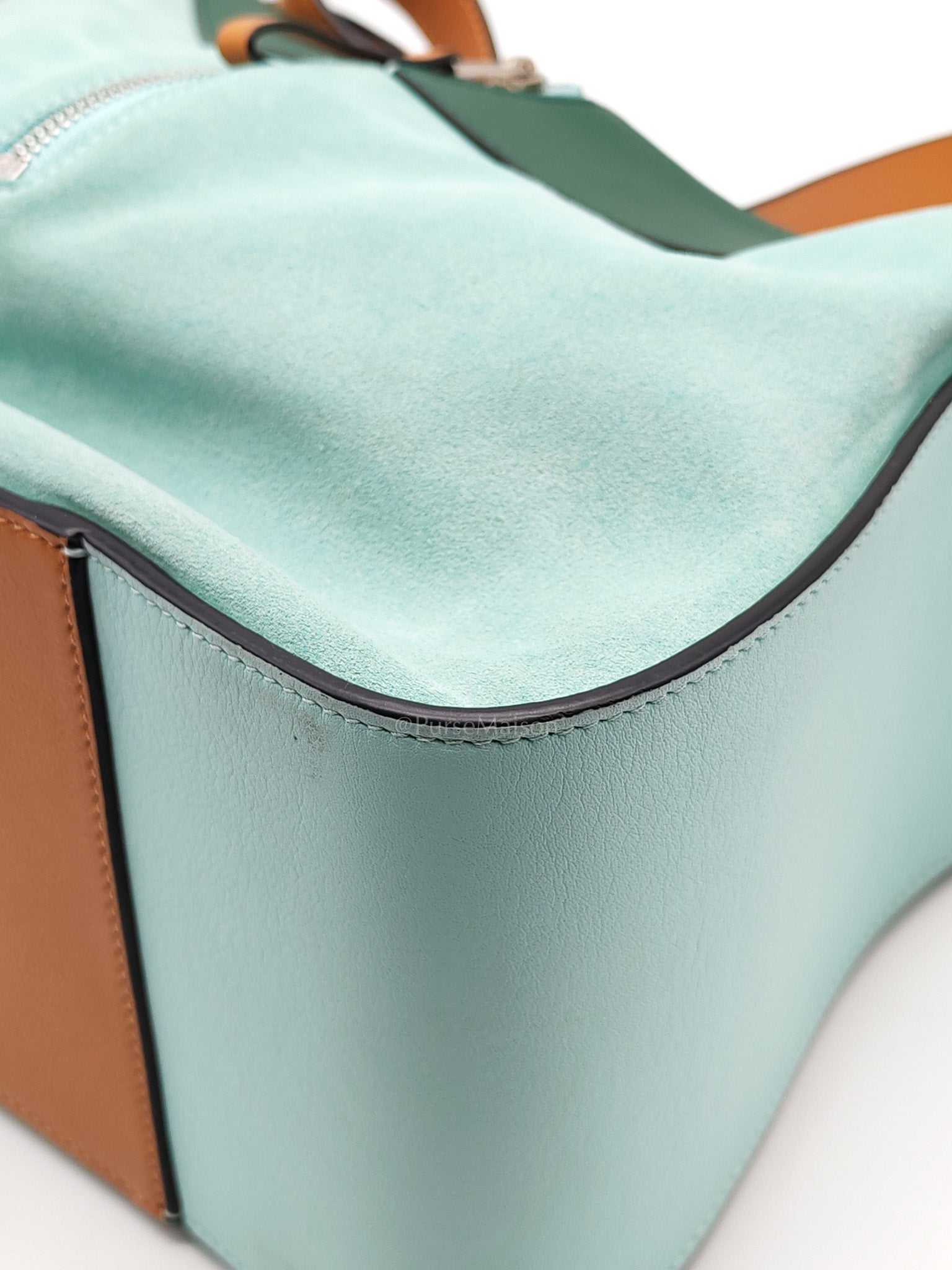 x Ken Price Hammock Bag Small in Multicolor Mint Green, Tan and Blue Cartoon Palm Trees Design