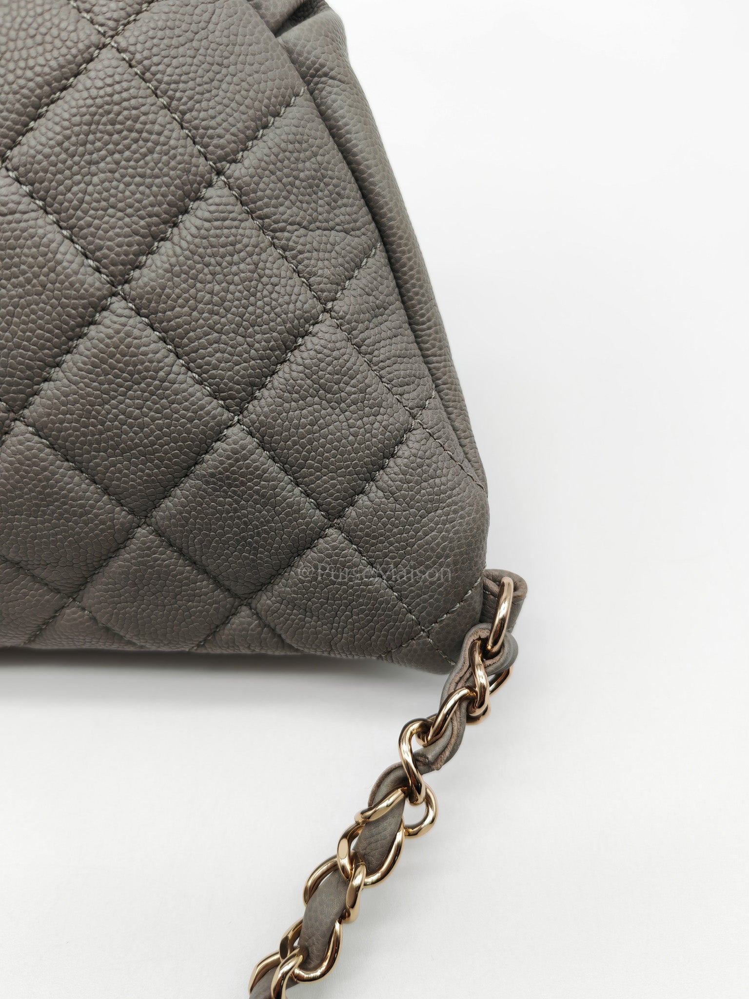 Bussiness Affinity Waist Bag in Gray Caviar Leather and Light Gold Hardware Series 27