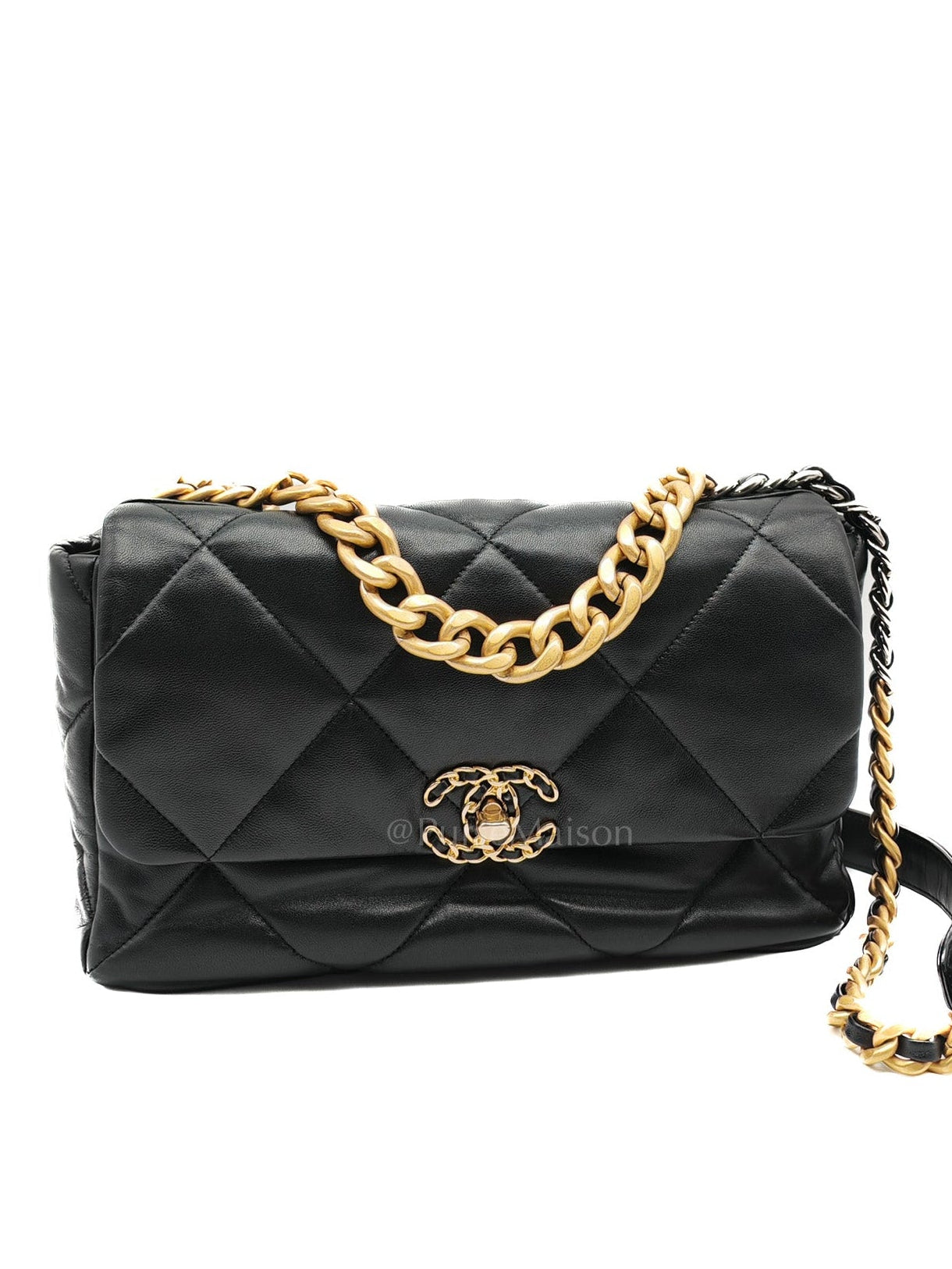 19 Large in Black Quilted Lambskin Leather and Mixed Hardware (Microchip)