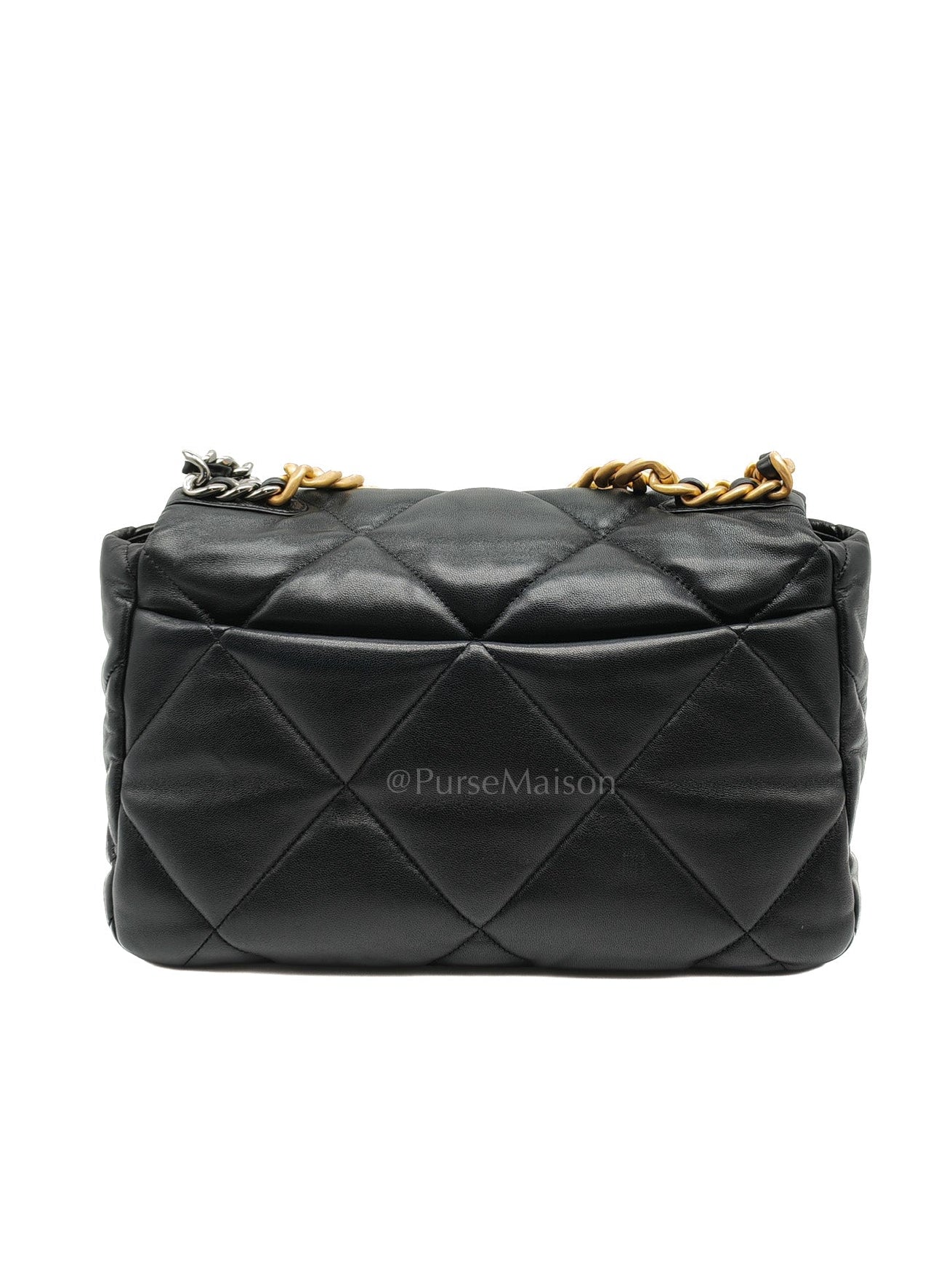 19 Large in Black Quilted Lambskin Leather and Mixed Hardware (Microchip)