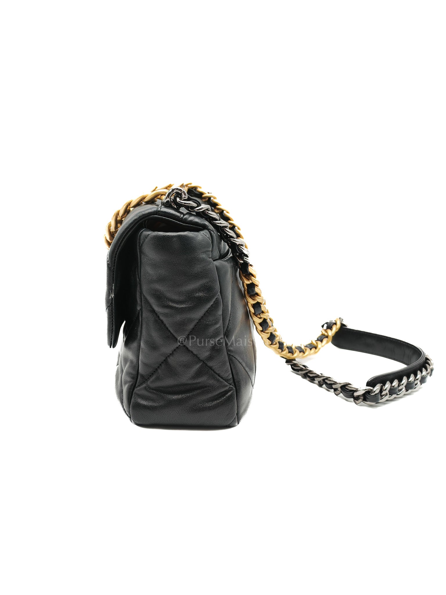 19 Large in Black Quilted Lambskin Leather and Mixed Hardware (Microchip)