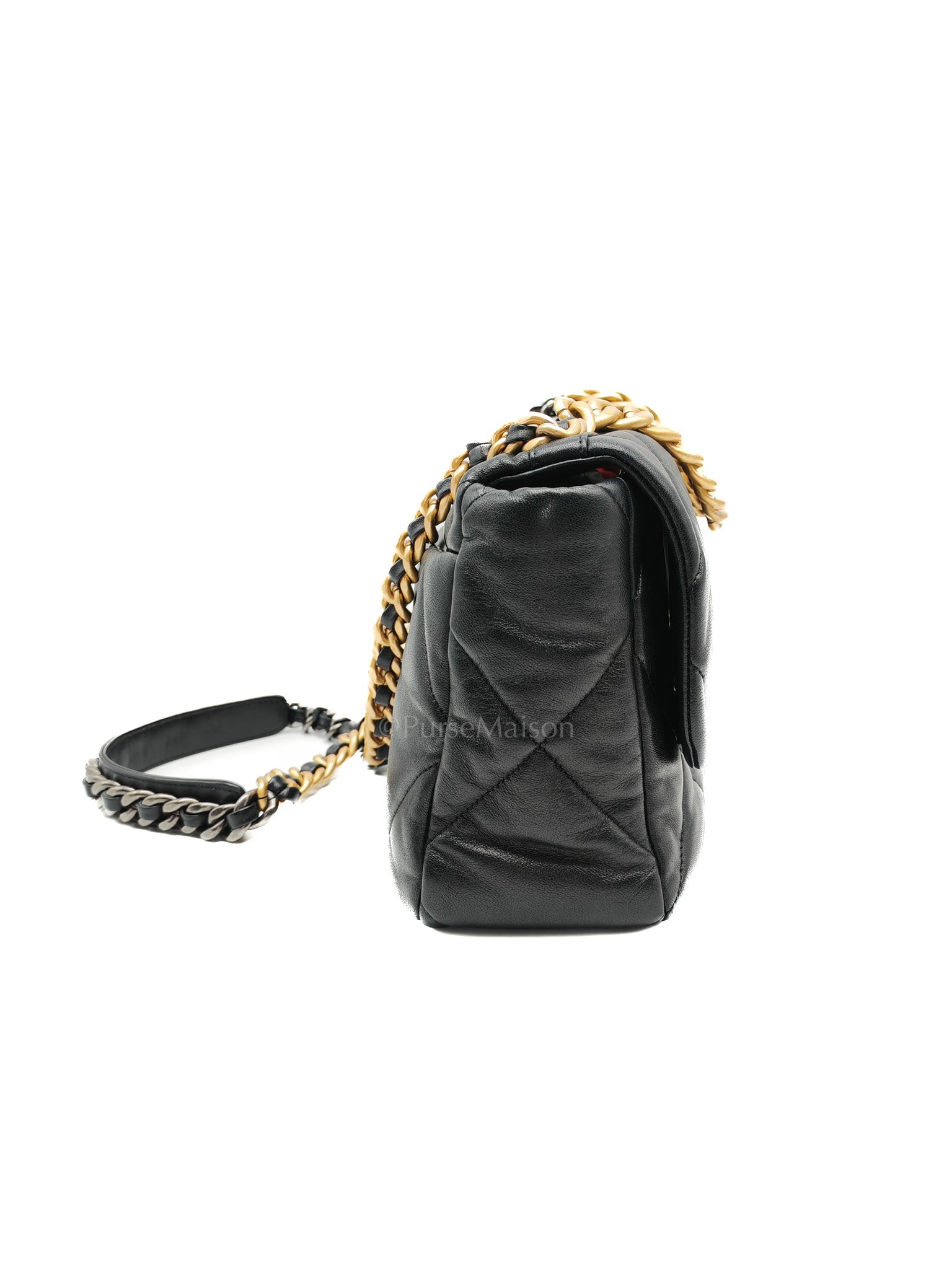 19 Large in Black Quilted Lambskin Leather and Mixed Hardware (Microchip)
