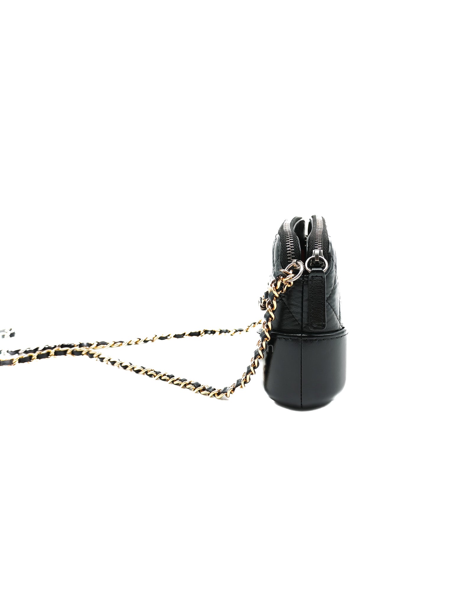 Gabrielle Clutch with Chain in Black Quilted Aged Calfskin Leather & Mixed Hardware Series 28