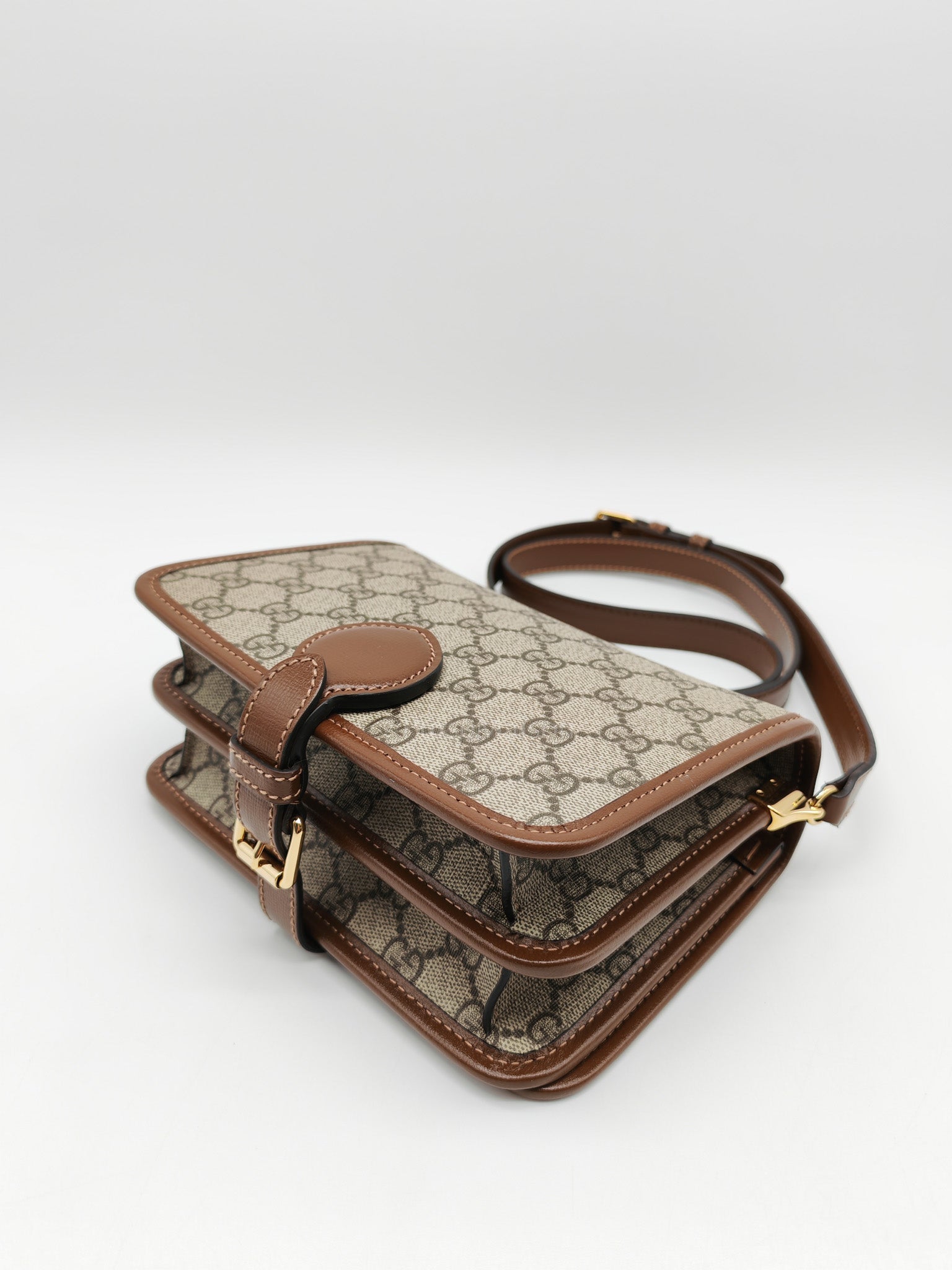 Supreme Monogram Canvas Azalea Calfskin Retro Crossbody Bag