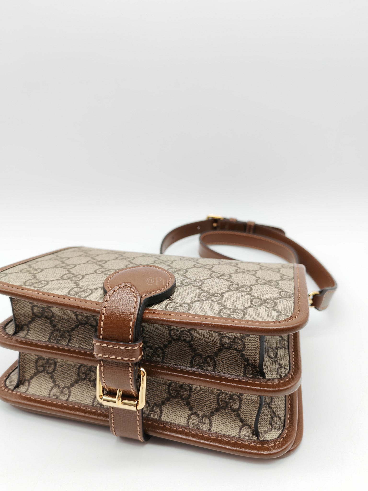 Supreme Monogram Canvas Azalea Calfskin Retro Crossbody Bag