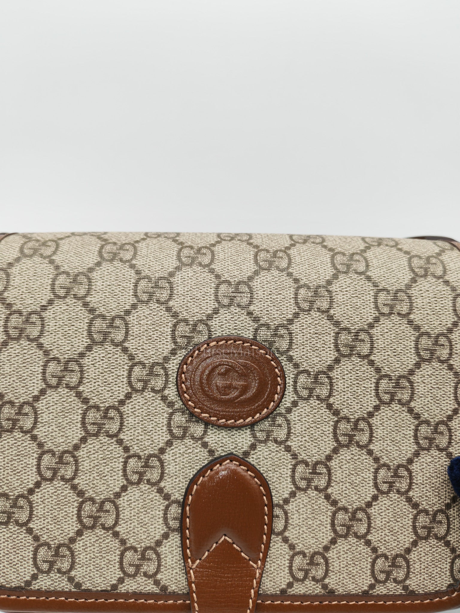 Supreme Monogram Canvas Azalea Calfskin Retro Crossbody Bag