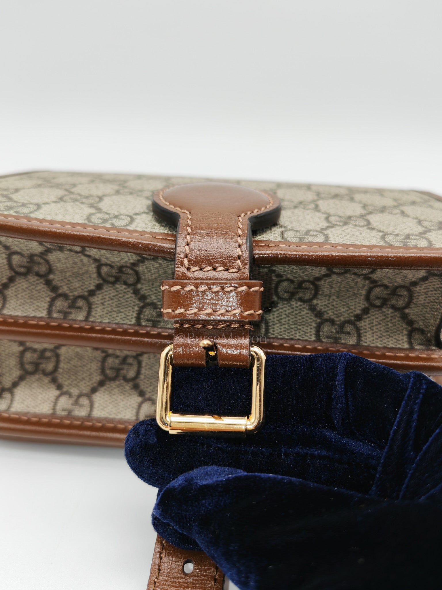 Supreme Monogram Canvas Azalea Calfskin Retro Crossbody Bag