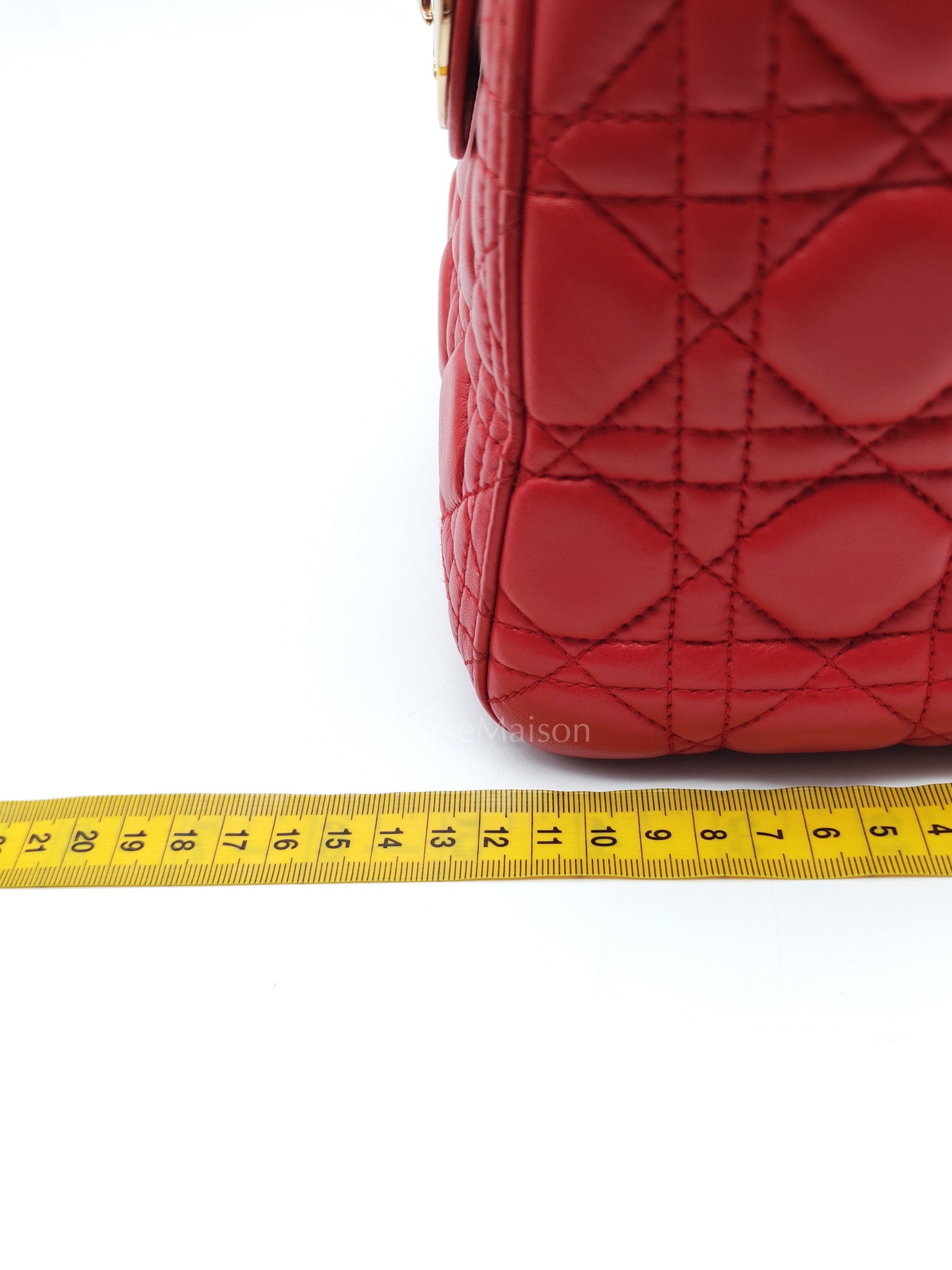 Lady Dior Medium in Red Quilted Cannage Lambskin Leather & Gold Hardware
