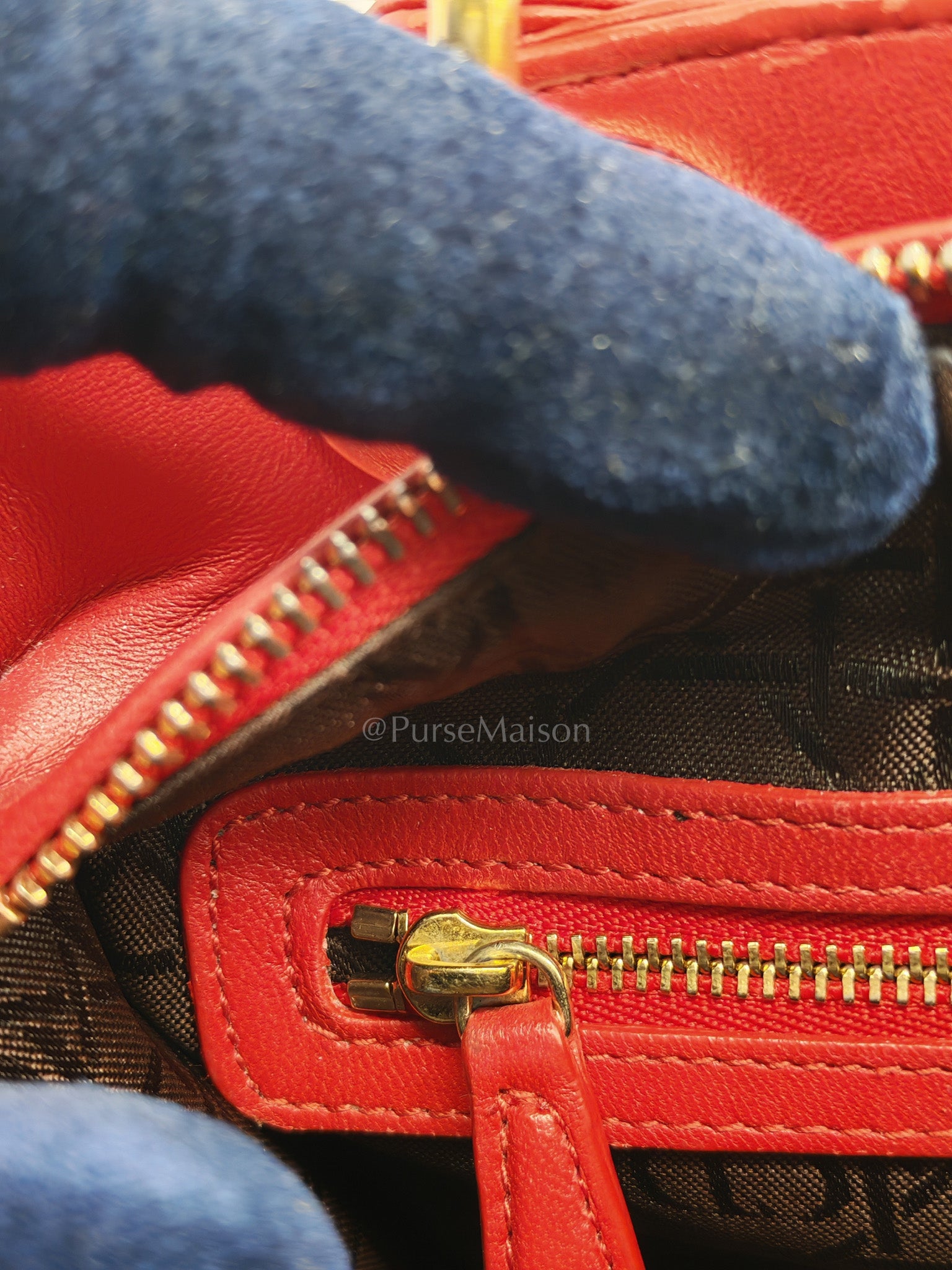 Lady Dior Medium in Red Quilted Cannage Lambskin Leather & Gold Hardware