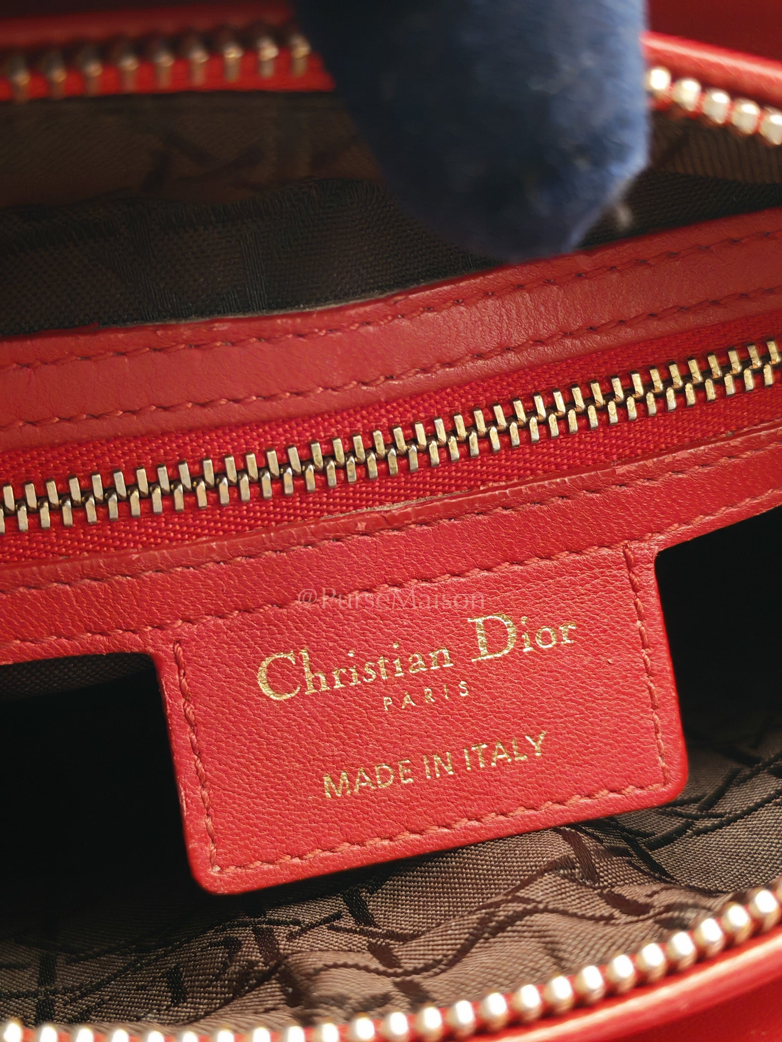 Lady Dior Medium in Red Quilted Cannage Lambskin Leather & Gold Hardware