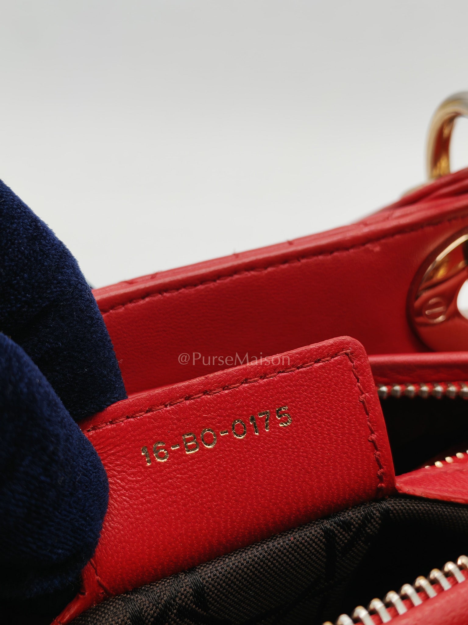 Lady Dior Medium in Red Quilted Cannage Lambskin Leather & Gold Hardware