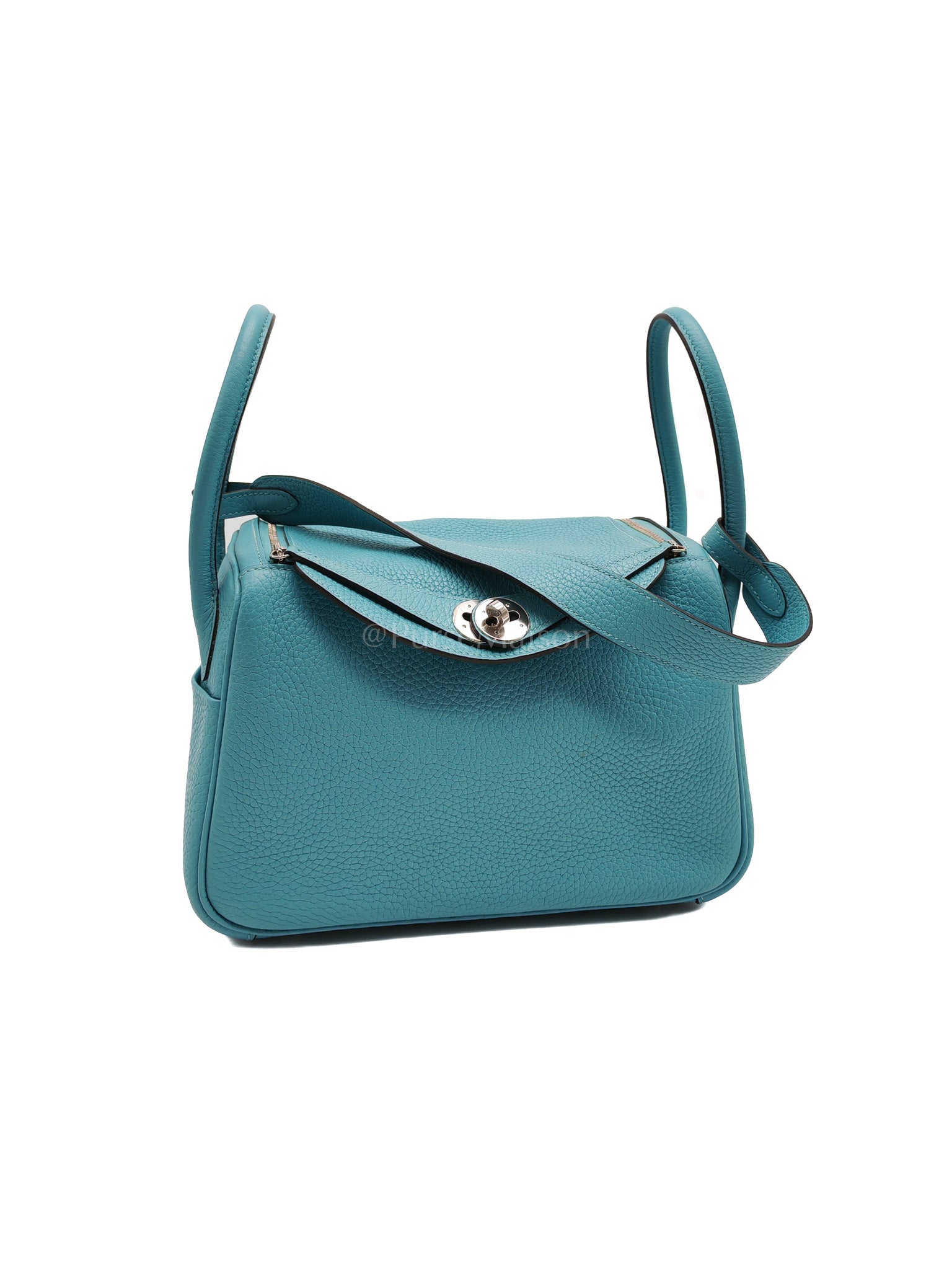 Lindy 26 Bleu Saint Clemence and Palladium Hardware Stamp T (2015) | Purse Maison Luxury Bags Shop