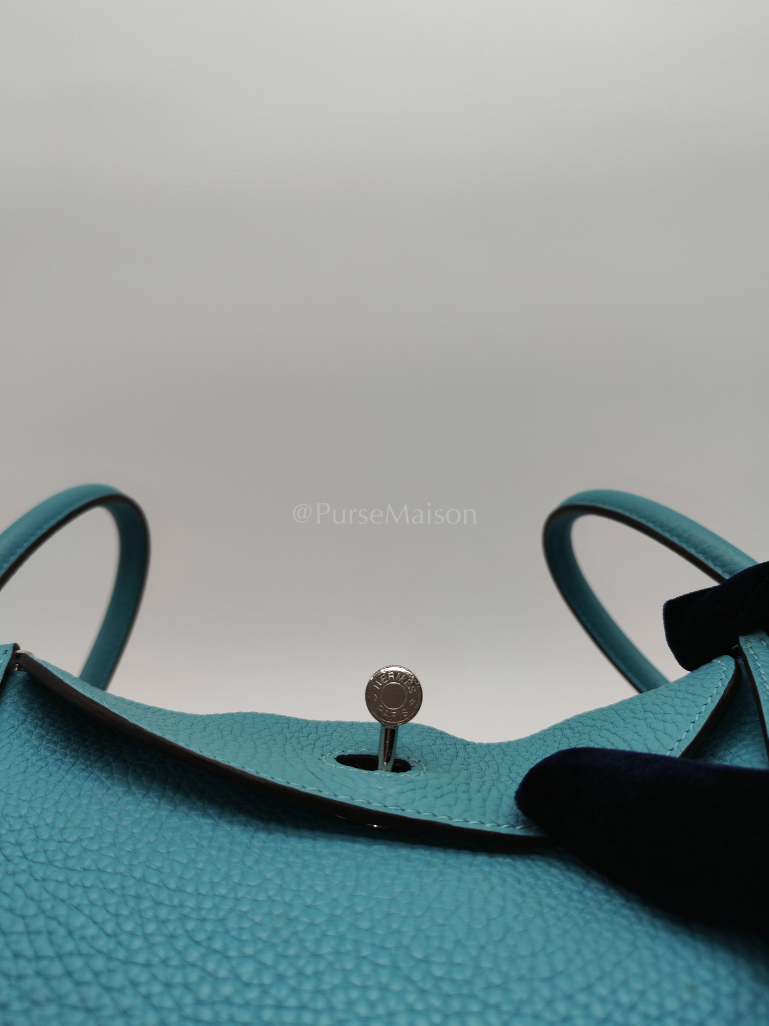 Lindy 26 Bleu Saint Clemence and Palladium Hardware Stamp T (2015) | Purse Maison Luxury Bags Shop