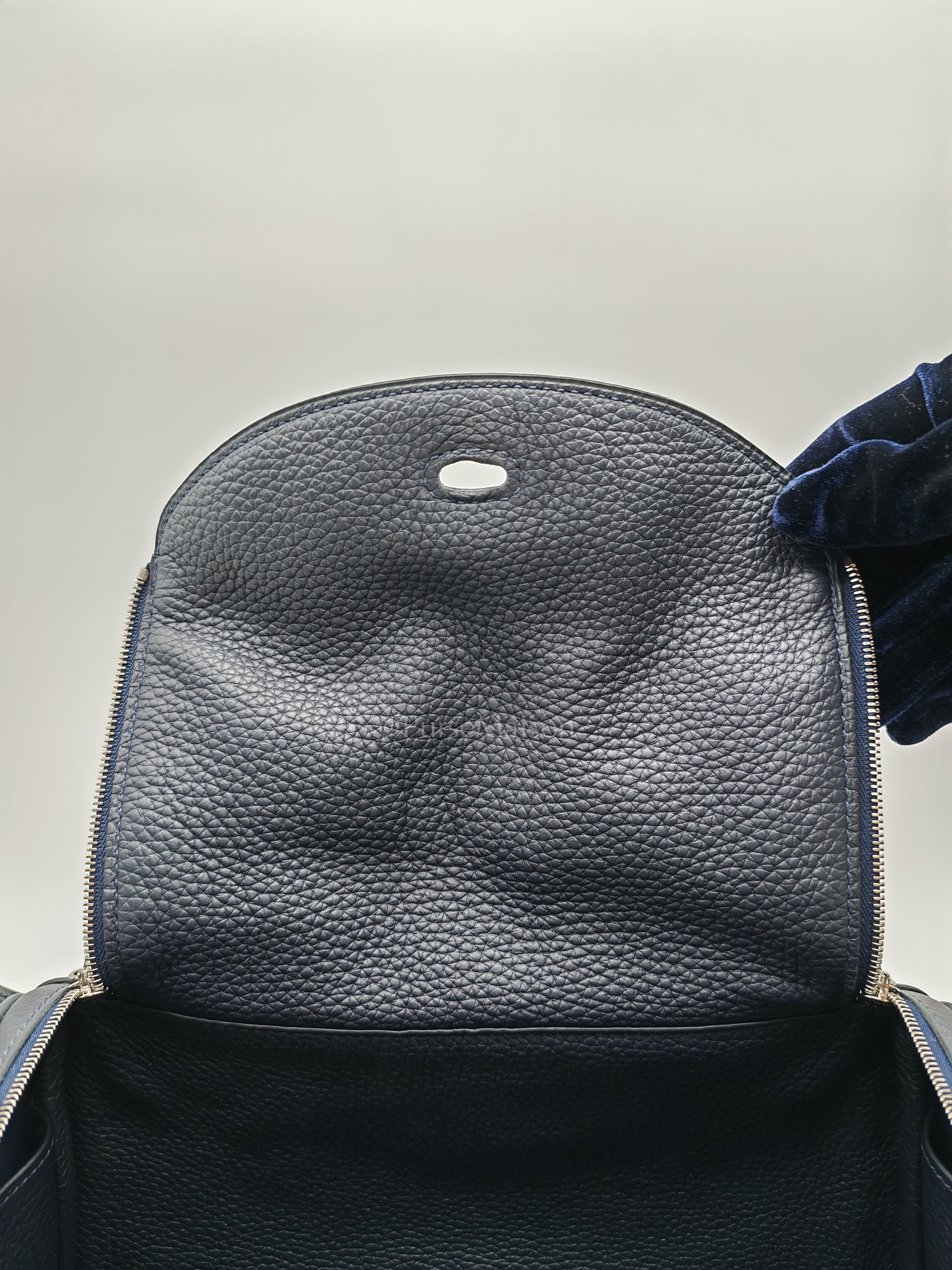 Lindy 26 Blue Nuit in Togo Leather and Palladium Hardware Stamp C (2018) | Purse Maison Luxury Bags Shop