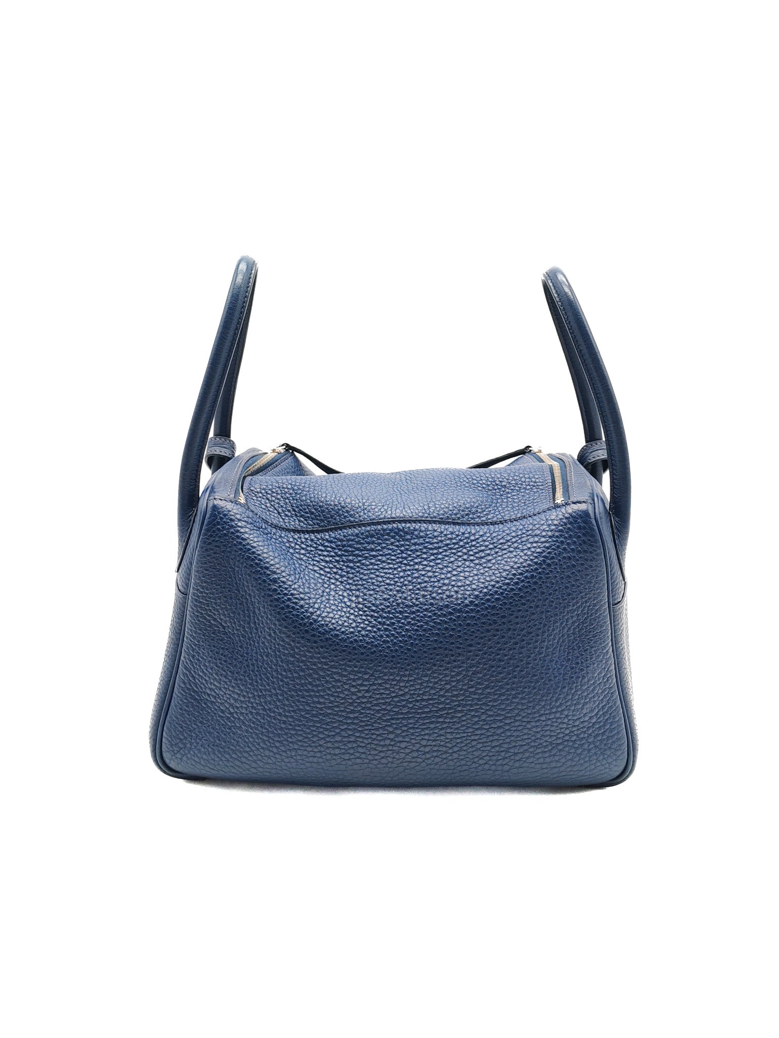 Lindy 26 in Blue Nuit Clemence Leather & Palladium Hardware Stamp Square N (2010) | Purse Maison Luxury Bags Shop