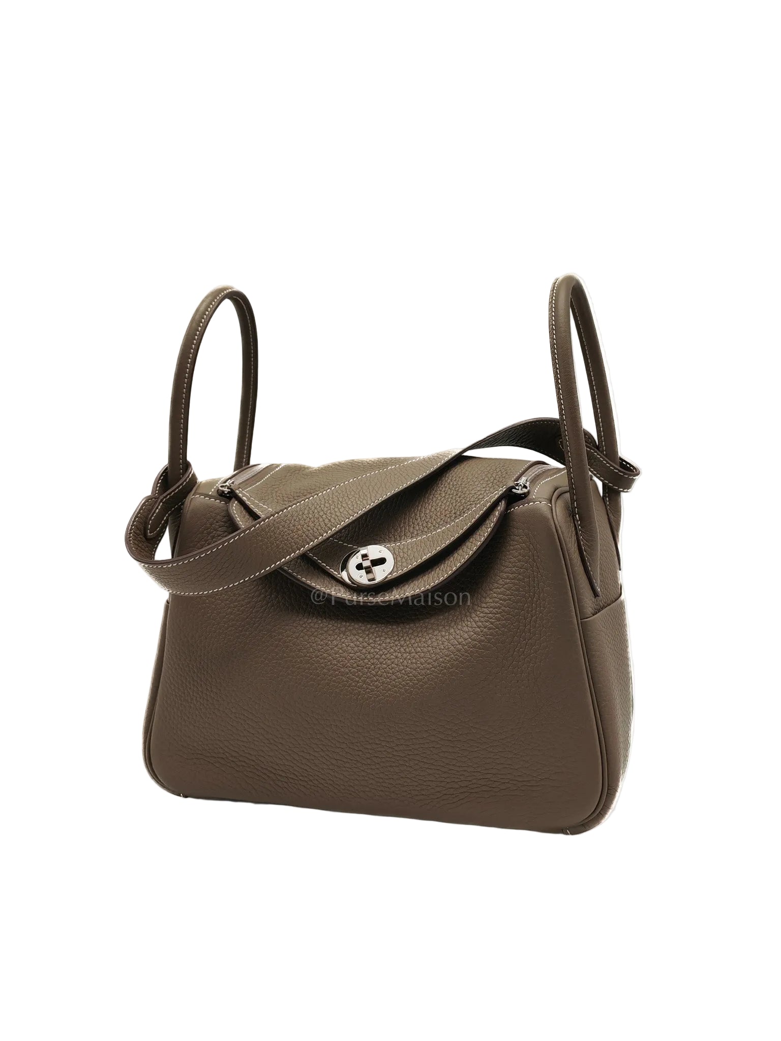 Lindy 26 in Etoupe Clemence Leather & Palladium Hardware Stamp W(2024) | Purse Maison Luxury Bags Shop