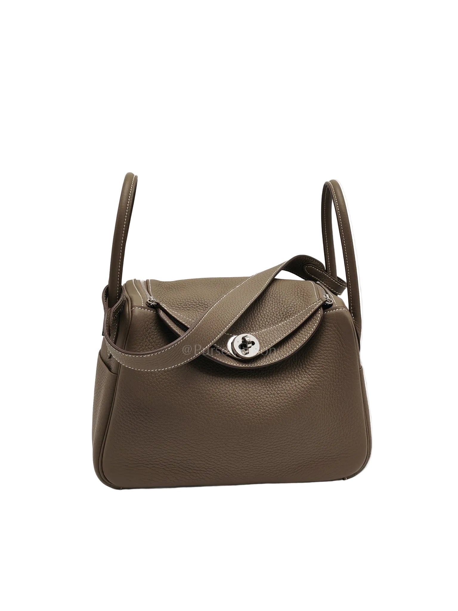 Lindy 26 in Etoupe Clemence Leather & Palladium Hardware Stamp W(2024) | Purse Maison Luxury Bags Shop