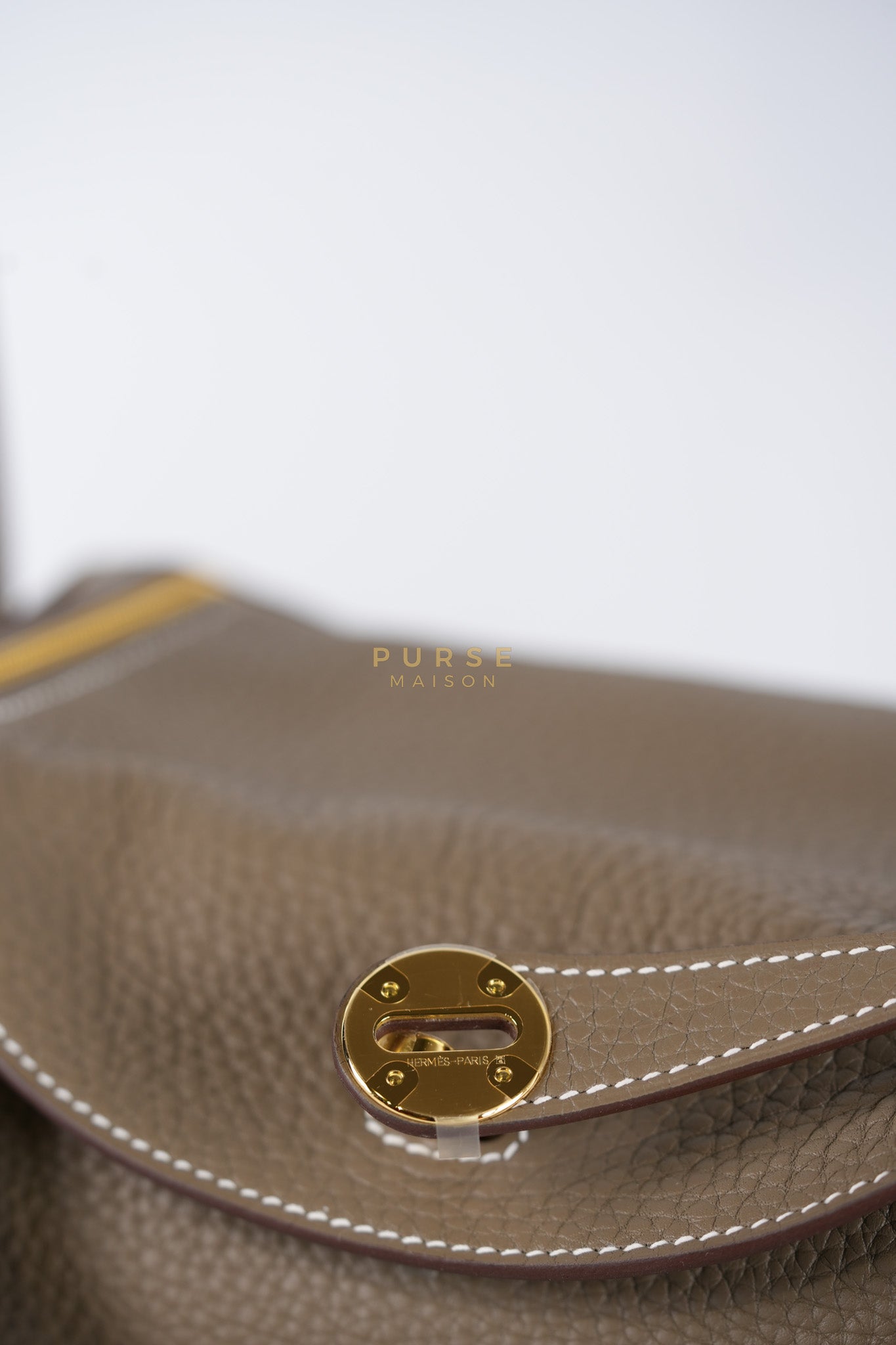 Lindy 26 in Etoupe Taurillon Clemence Leather & Gold Hardware Stamp K (2025) | Purse Maison Luxury Bags Shop