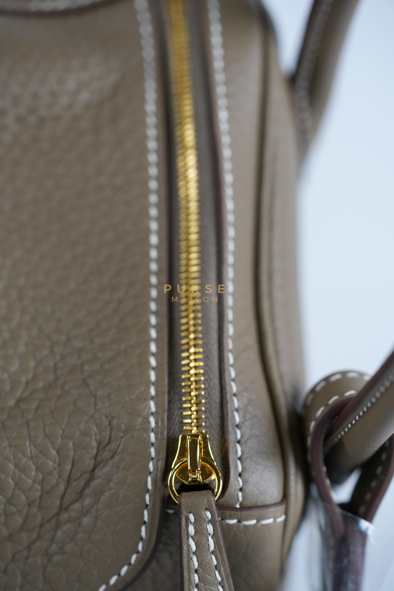 Lindy 26 in Etoupe Taurillon Clemence Leather & Gold Hardware Stamp K (2025) | Purse Maison Luxury Bags Shop