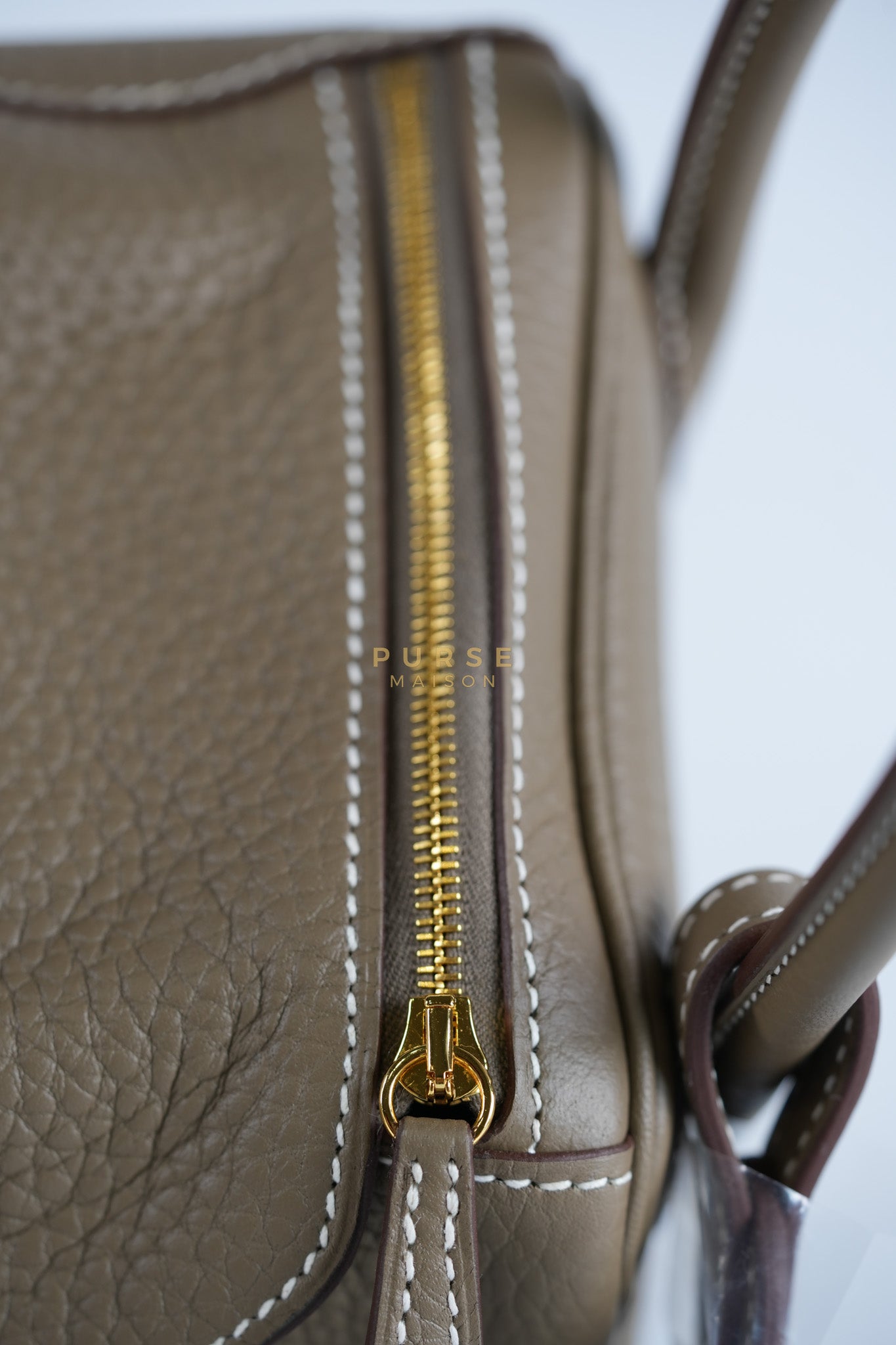 Lindy 26 in Etoupe Taurillon Clemence Leather & Gold Hardware Stamp K (2025) | Purse Maison Luxury Bags Shop