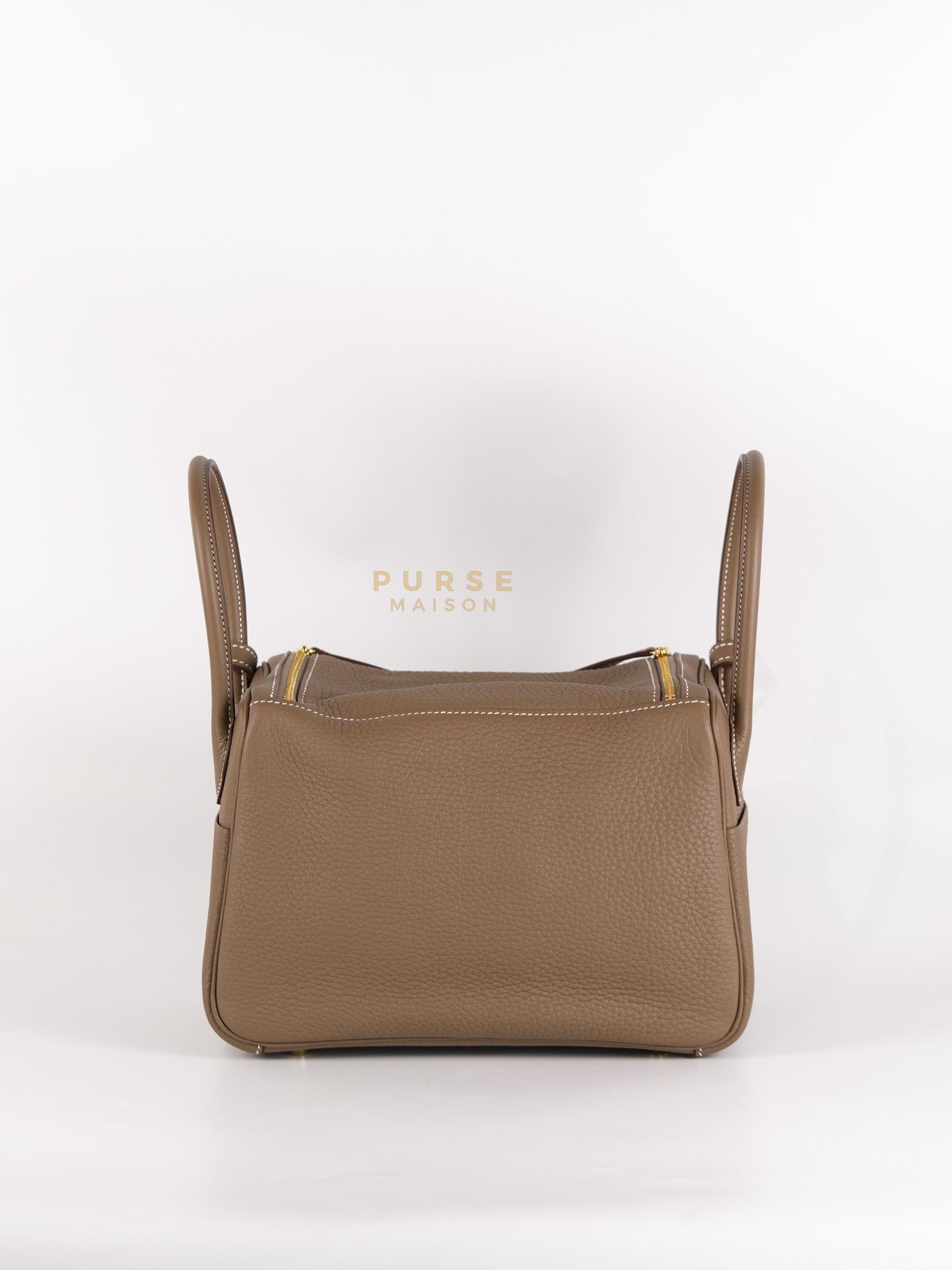 Lindy 26 in Etoupe Taurillon Clemence Leather & Gold Hardware Stamp K (2025) | Purse Maison Luxury Bags Shop