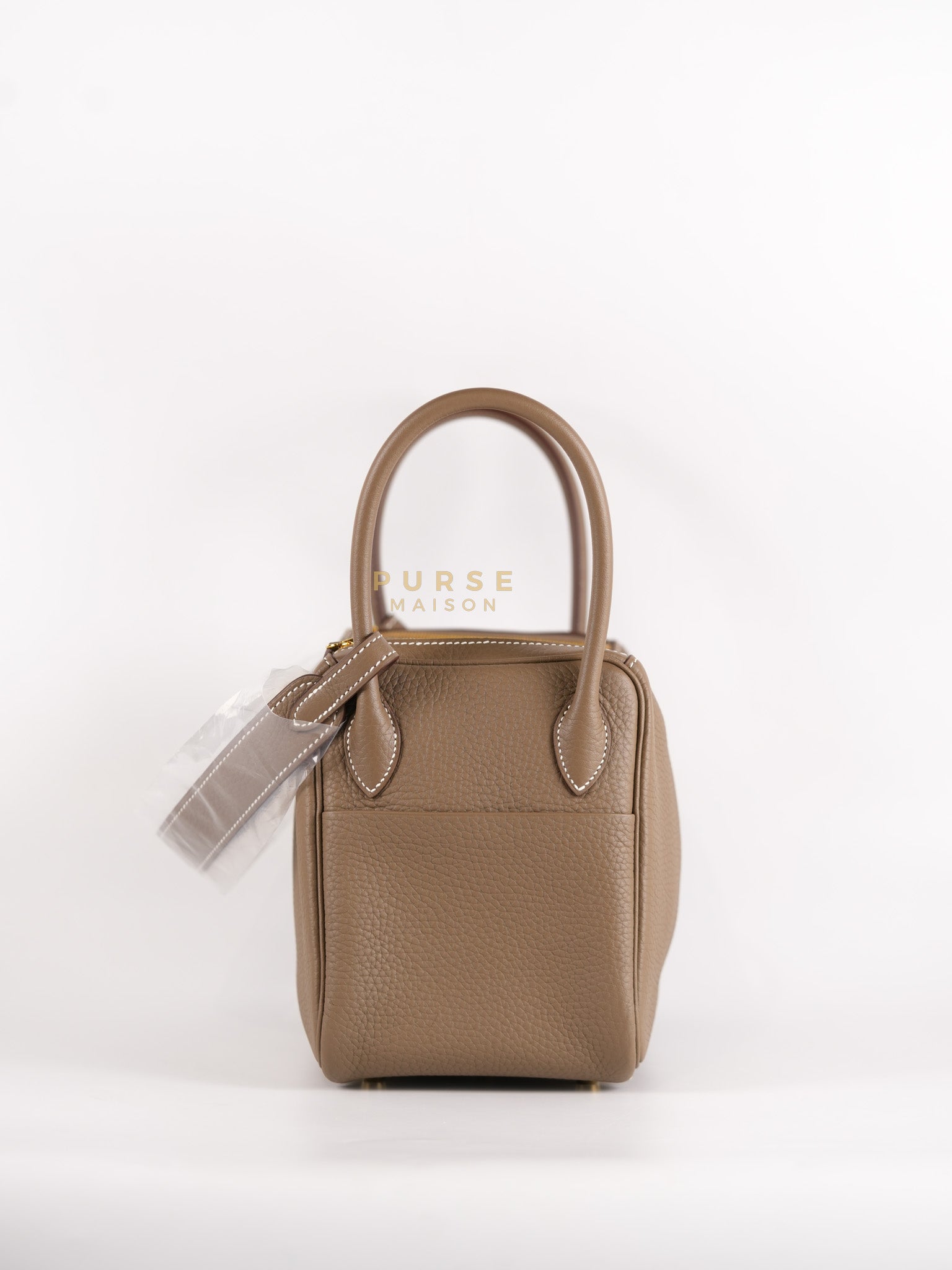 Lindy 26 in Etoupe Taurillon Clemence Leather & Gold Hardware Stamp K (2025) | Purse Maison Luxury Bags Shop