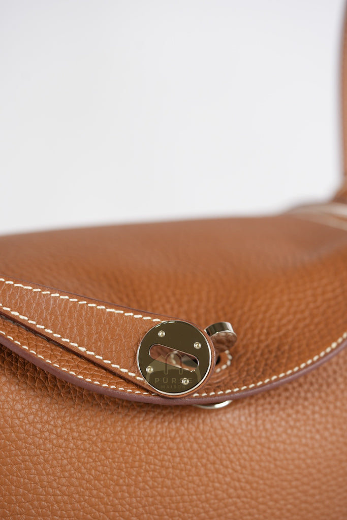 Lindy 26 in Gold Clemence Leather Palladium Hardware Stamp W(2024) | Purse Maison Luxury Bags Shop