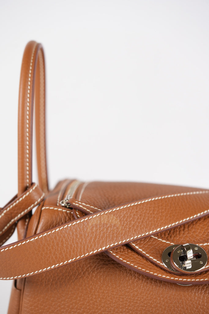 Lindy 26 in Gold Clemence Leather Palladium Hardware Stamp W(2024) | Purse Maison Luxury Bags Shop