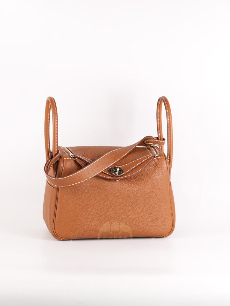 Lindy 26 in Gold Clemence Leather Palladium Hardware Stamp W(2024) | Purse Maison Luxury Bags Shop
