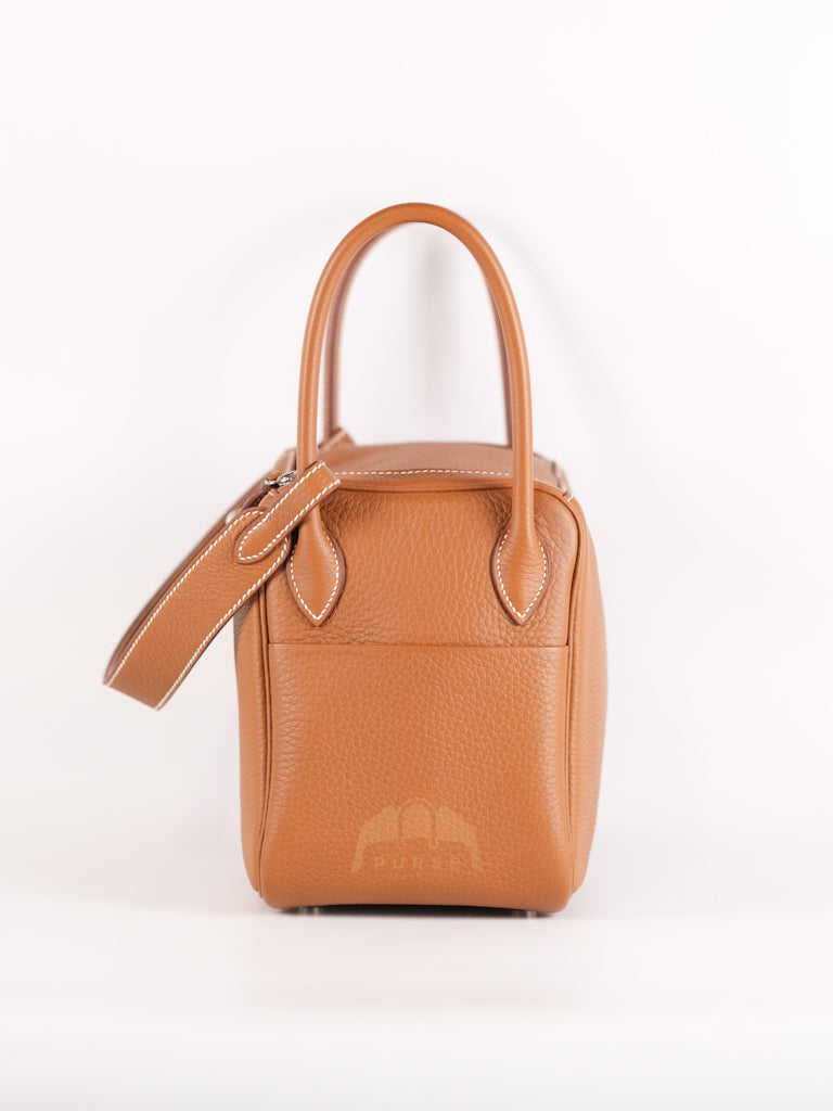 Lindy 26 in Gold Clemence Leather Palladium Hardware Stamp W(2024) | Purse Maison Luxury Bags Shop