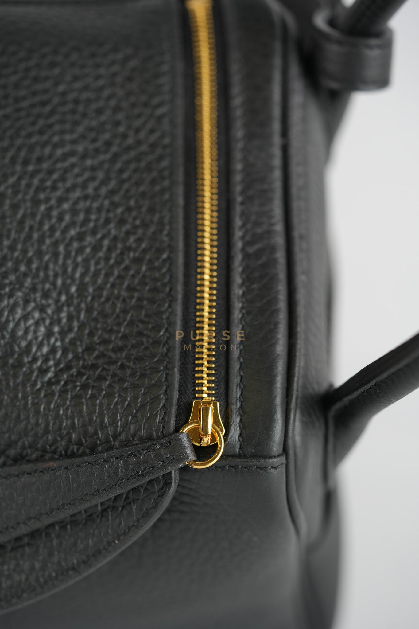 Lindy 26 in Noir Clemence Leather Gold Hardware Stamp K(2025) | Purse Maison Luxury Bags Shop