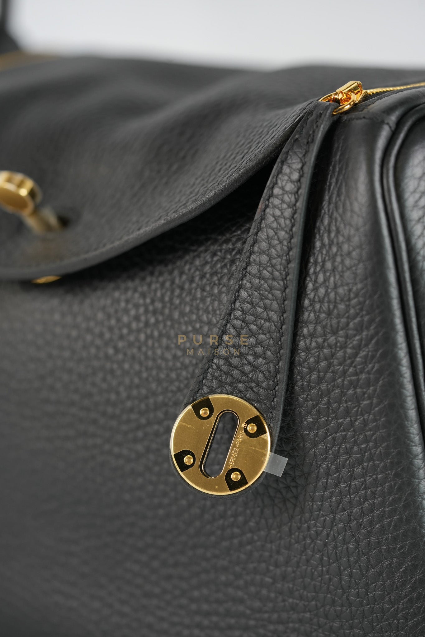 Lindy 26 in Noir Clemence Leather Gold Hardware Stamp K(2025) | Purse Maison Luxury Bags Shop