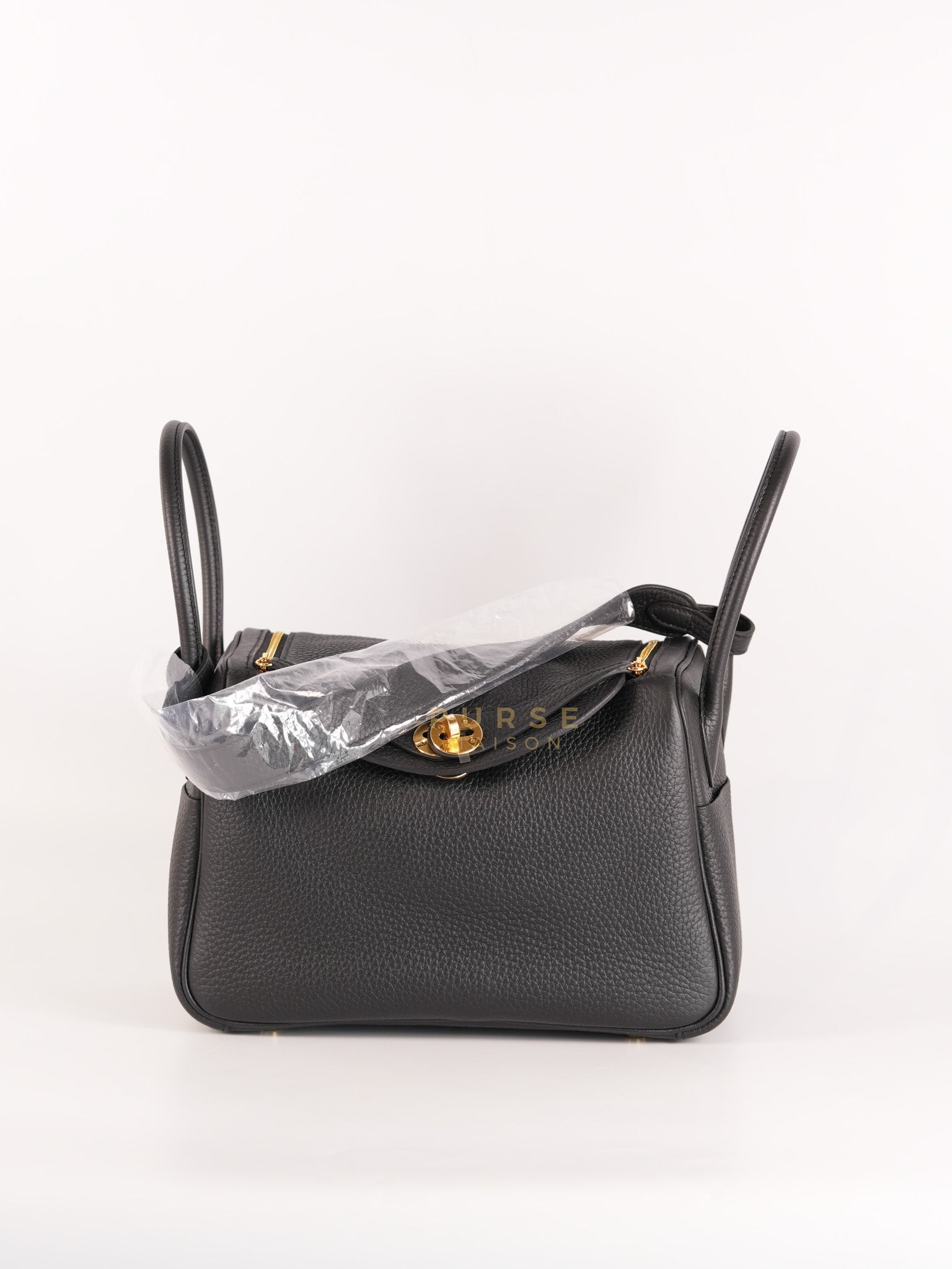 Lindy 26 in Noir Clemence Leather Gold Hardware Stamp K(2025) | Purse Maison Luxury Bags Shop