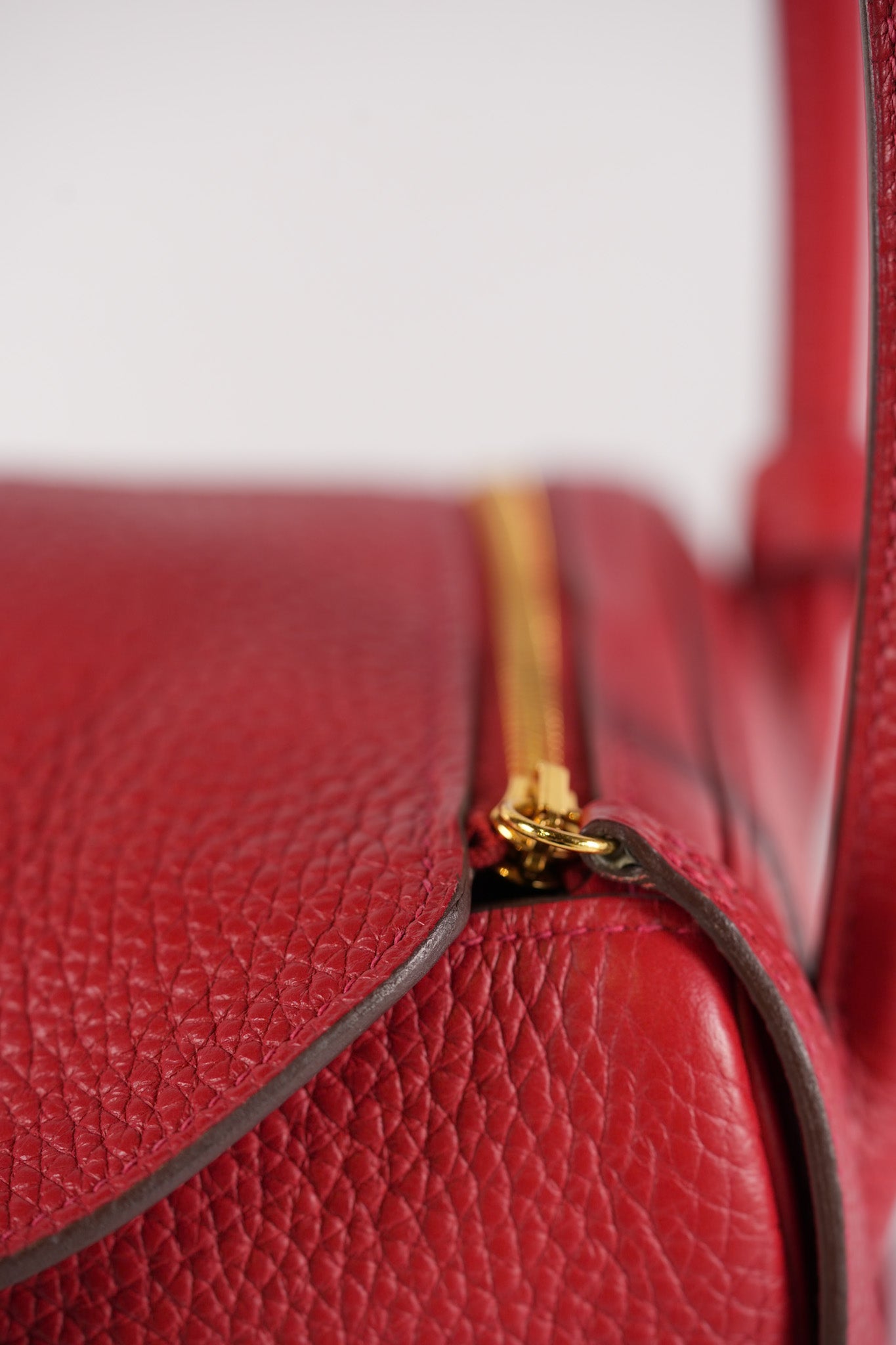Lindy 26 in Red Clemence Leather and Gold Hardware Stamp C (2018) | Purse Maison Luxury Bags Shop