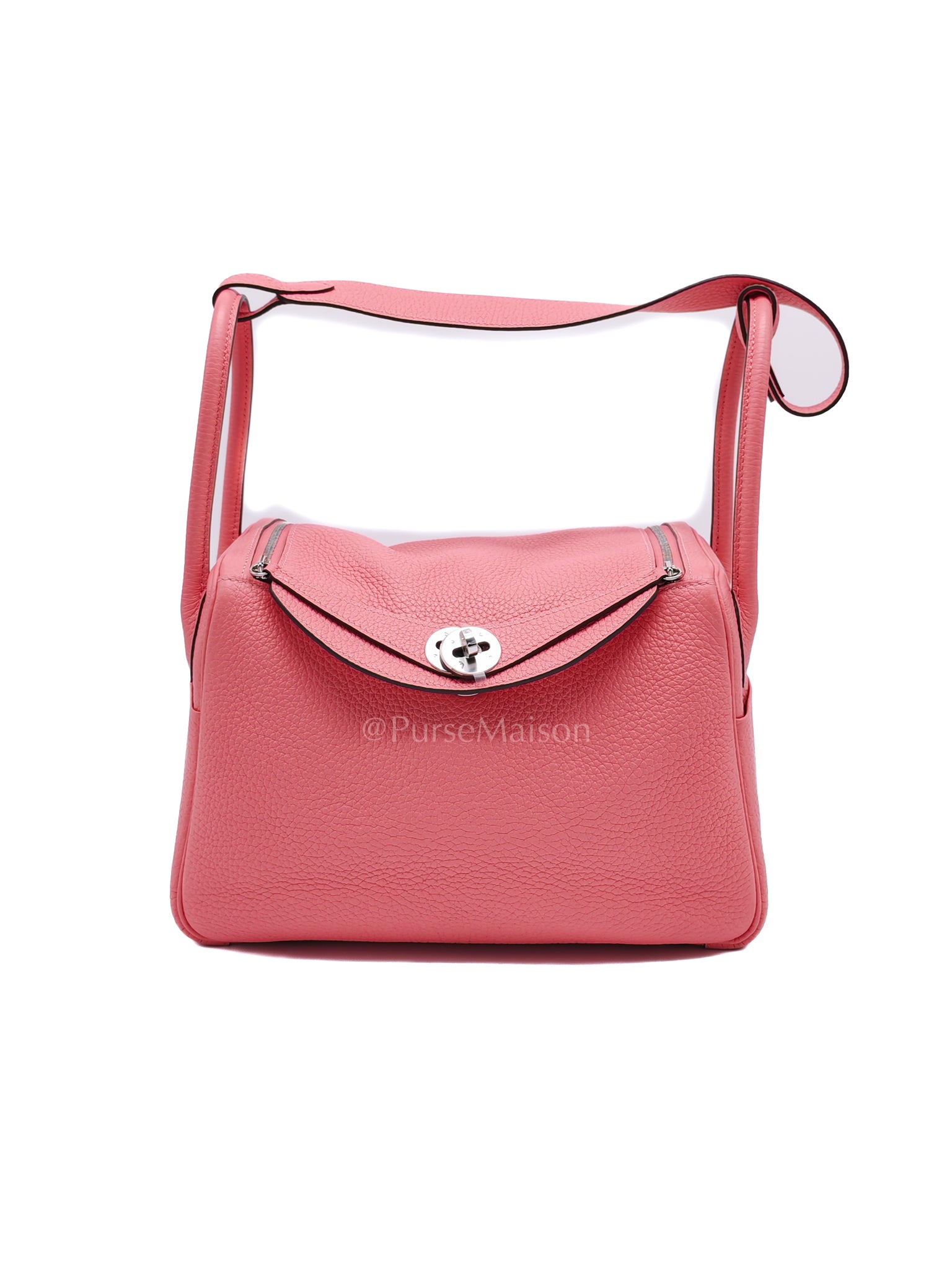 Lindy 26 in Rose Azalee Clemence Leather and Palladium Hardware Stamp Z (2021) | Purse Maison Luxury Bags Shop