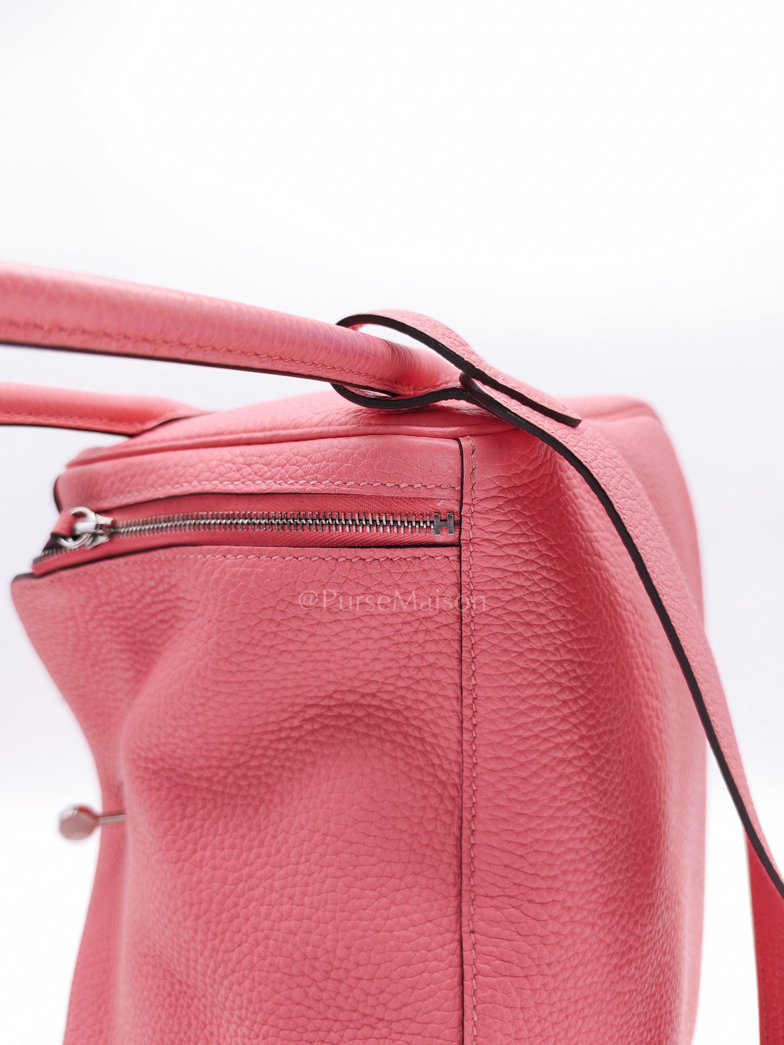 Lindy 26 in Rose Azalee Clemence Leather and Palladium Hardware Stamp Z (2021) | Purse Maison Luxury Bags Shop