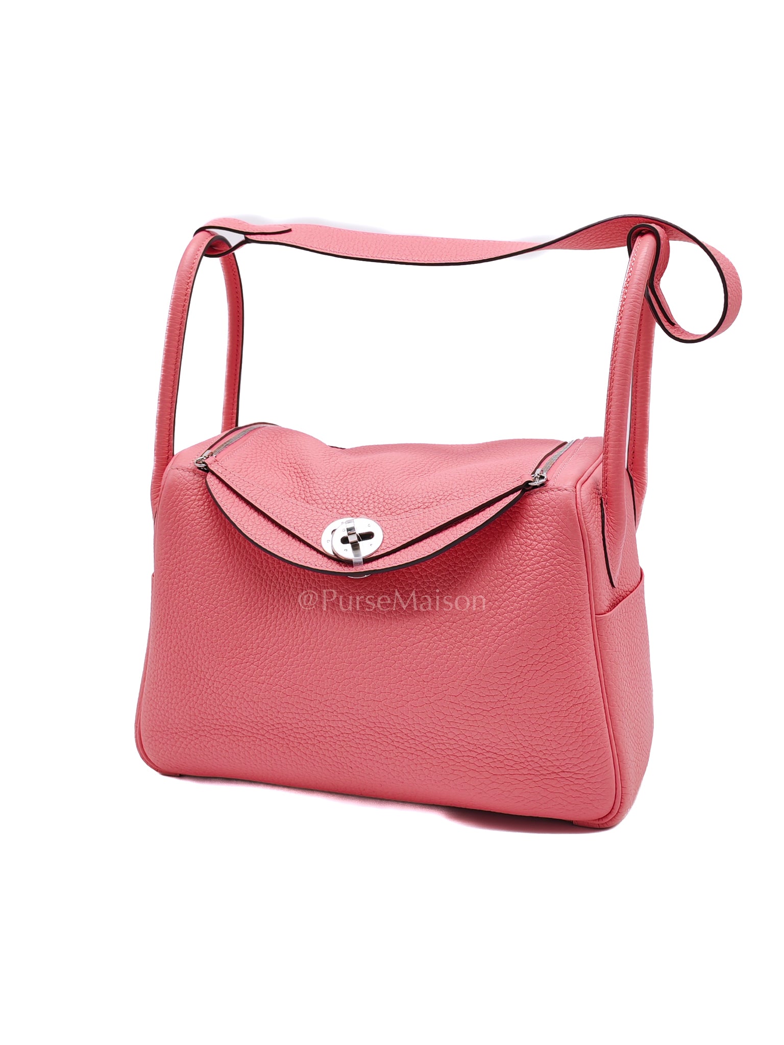 Lindy 26 in Rose Azalee Clemence Leather and Palladium Hardware Stamp Z (2021) | Purse Maison Luxury Bags Shop